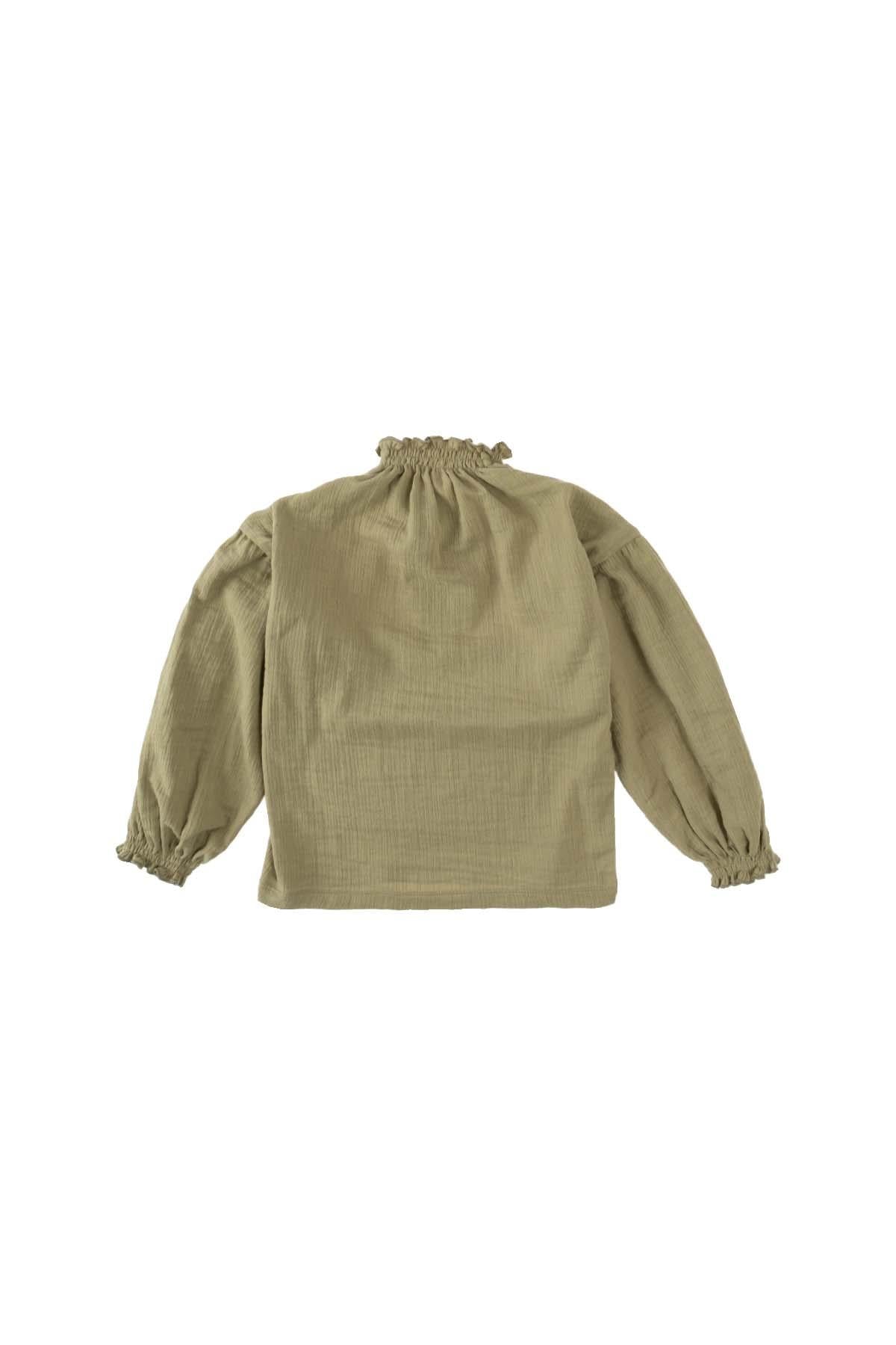 Organic Cotton Oversized Muslin Shirt in Khaki | Lightweight and Breathable