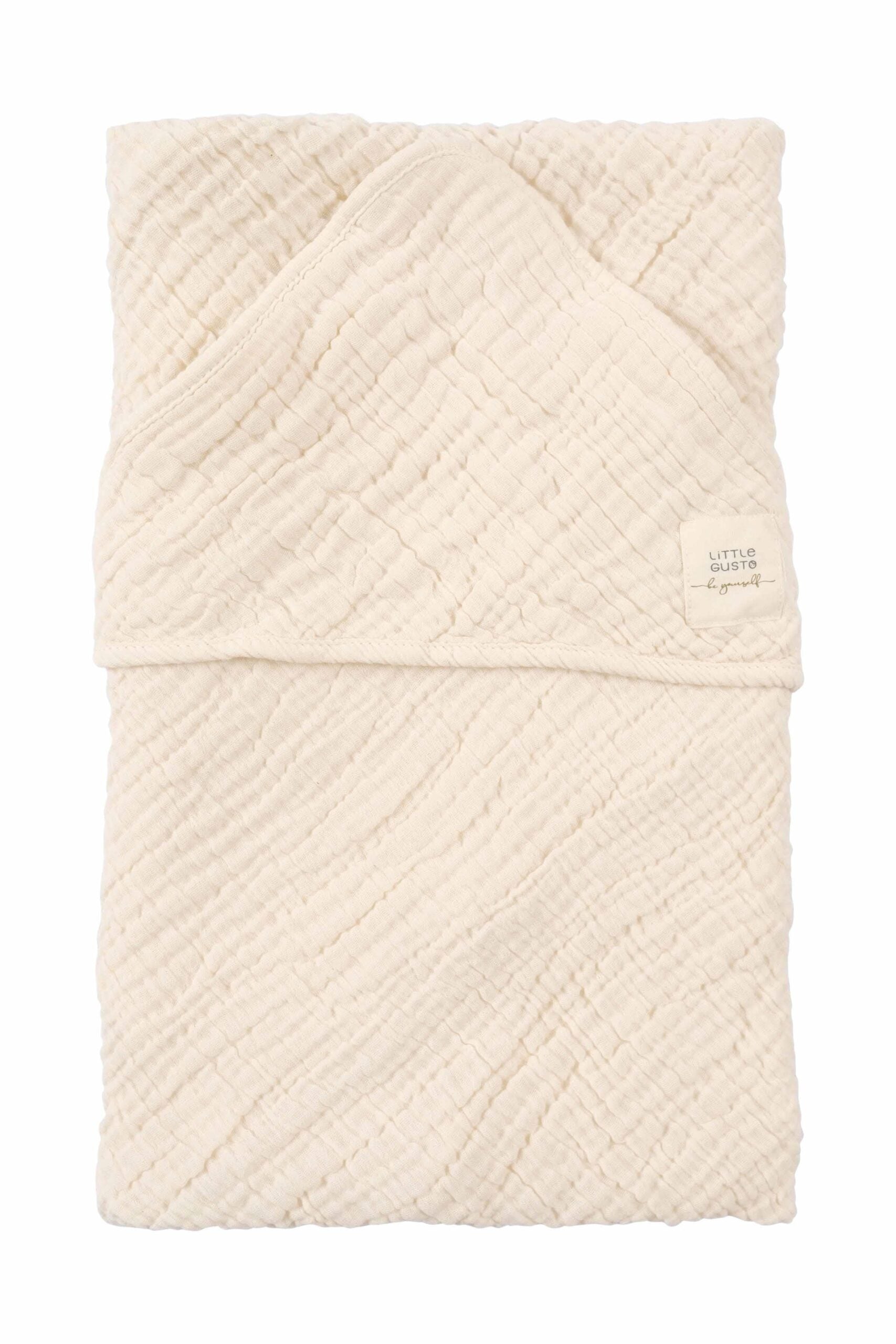 Organic Cotton Muslin Bathcape in Beige - Soft and Gentle 