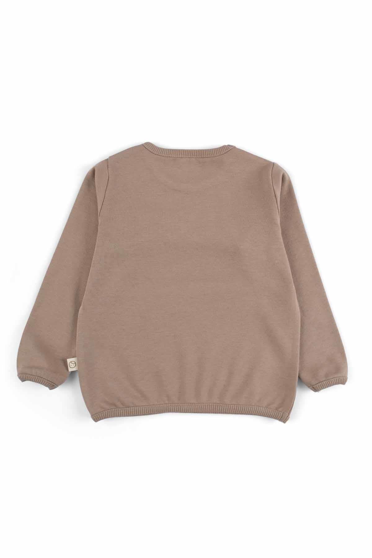 Brown Organic Cotton Sweatshirt for Kids - Soft & Eco-Friendly