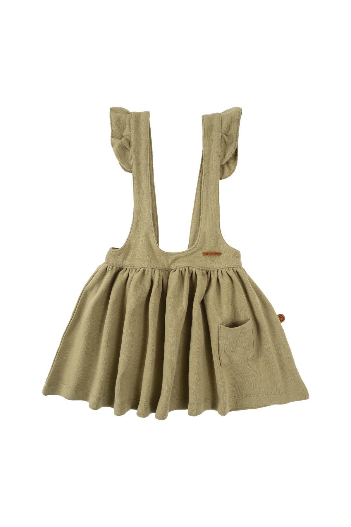 Organic Cotton Gilet Dress - Khaki | Comfortable