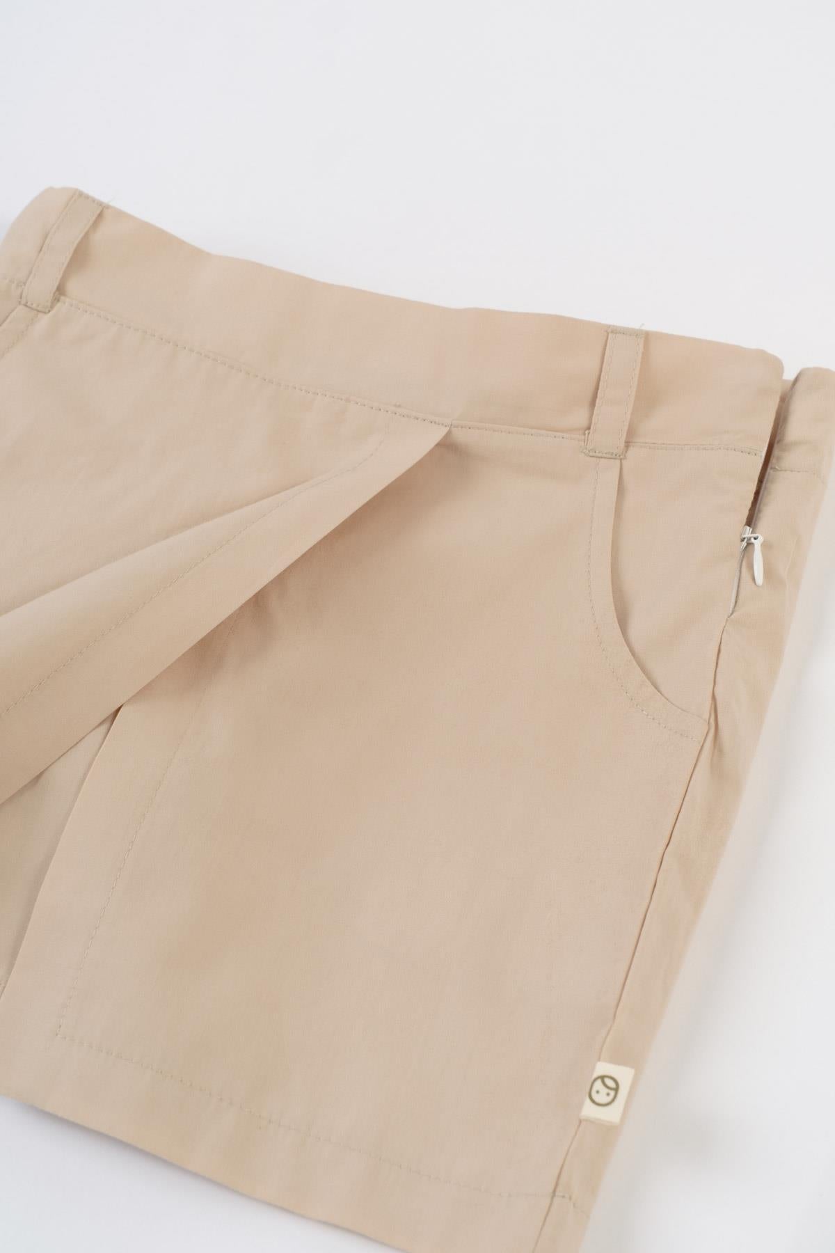 Beige Organic Cotton Short Skirt for Kids | Stylish & Sustainable