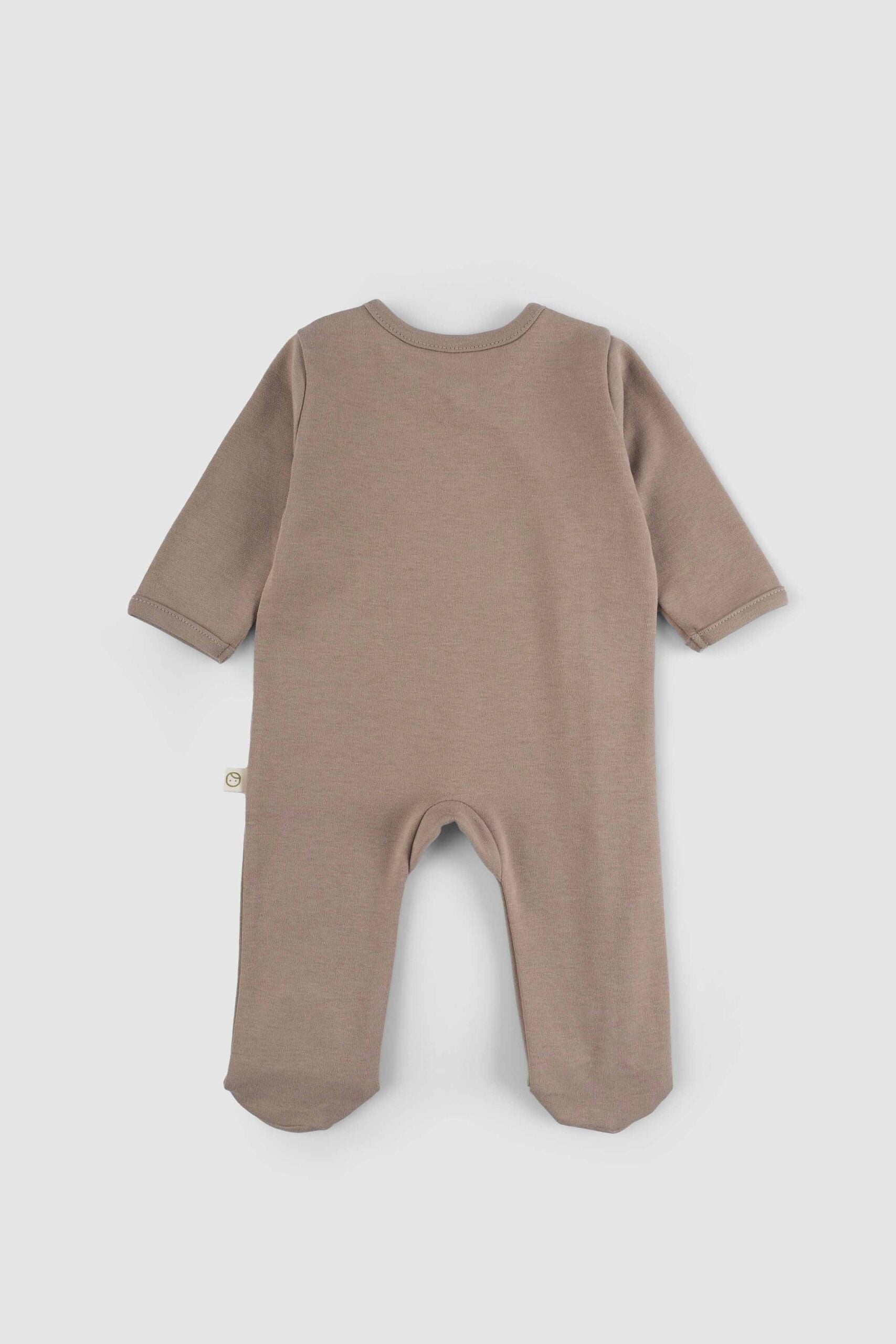 Organic Cotton Footed Onesie - Brown | Soft & Breathable