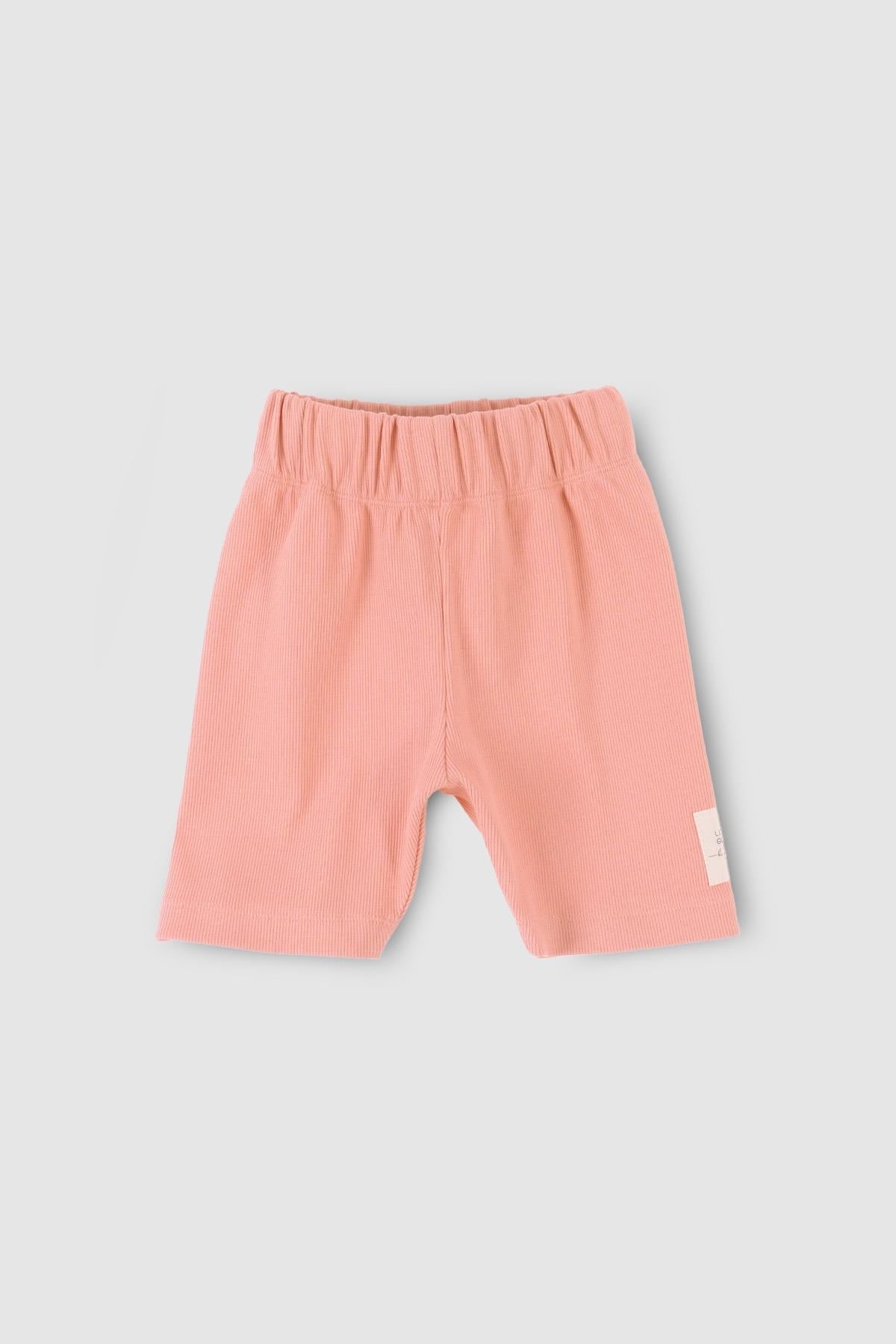 Organic Cotton Ribbed Shorts in Pink - Soft, Comfortable, and Stylish