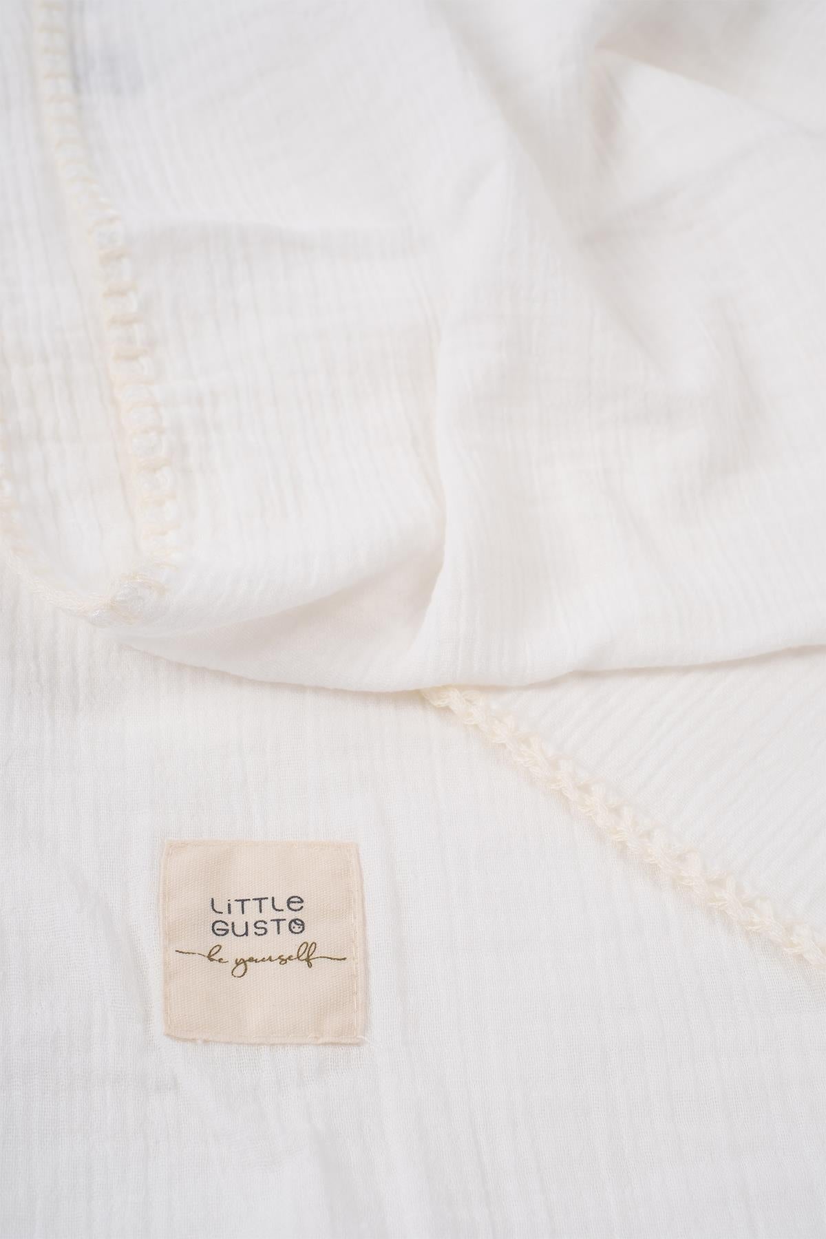 Organic Cotton Muslin Swaddle - White | Soft & Breathable Baby Blanket