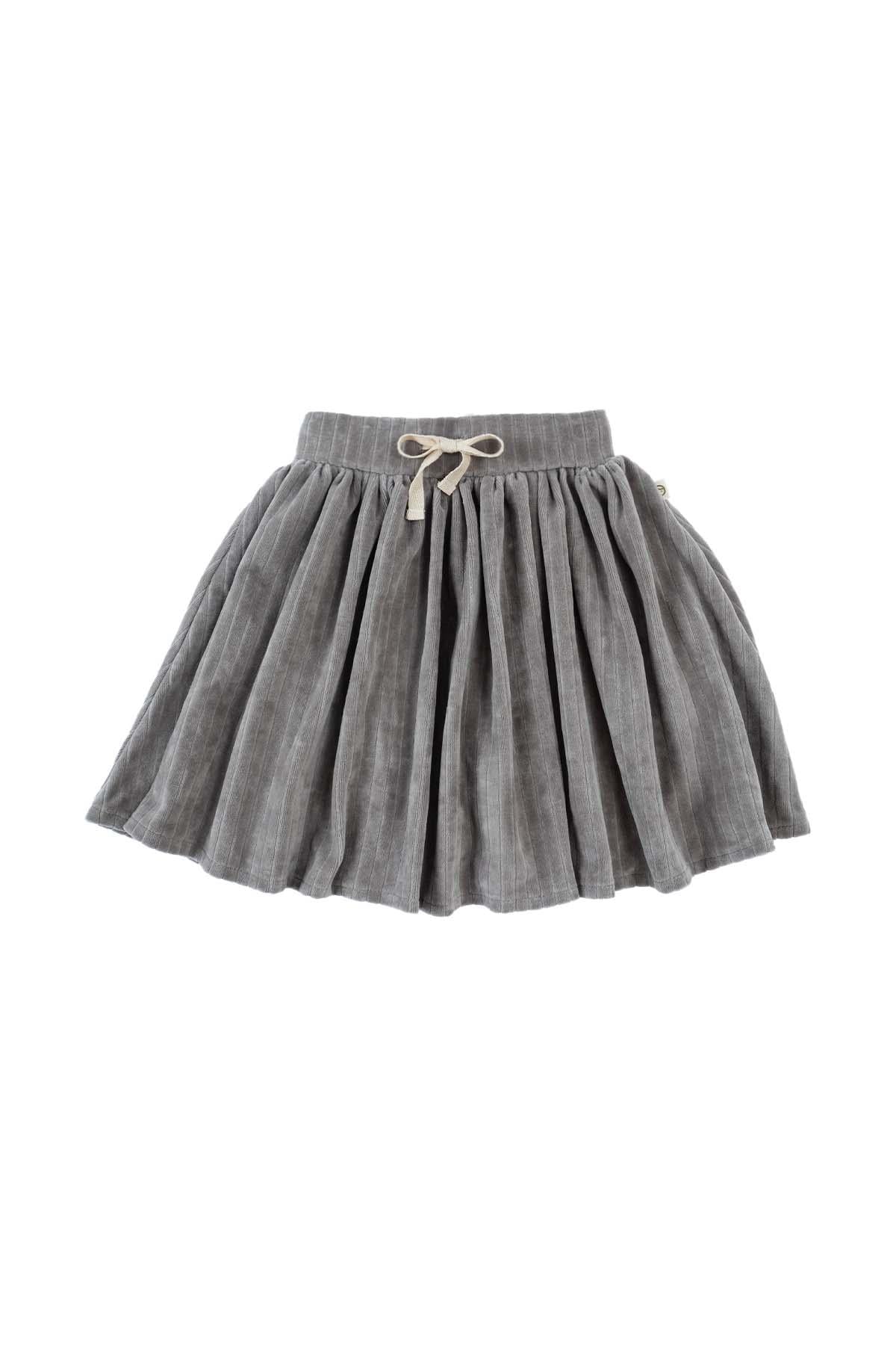 Grey Velvet Mini Skirt for Girls | Chic & Comfortable Kids Fashion