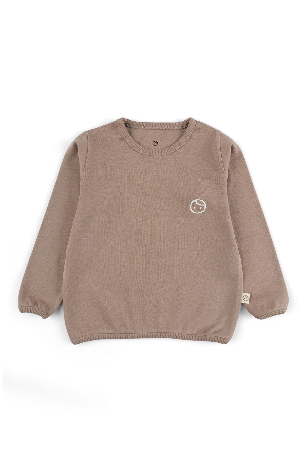 Brown Organic Cotton Sweatshirt for Kids - Soft & Eco-Friendly