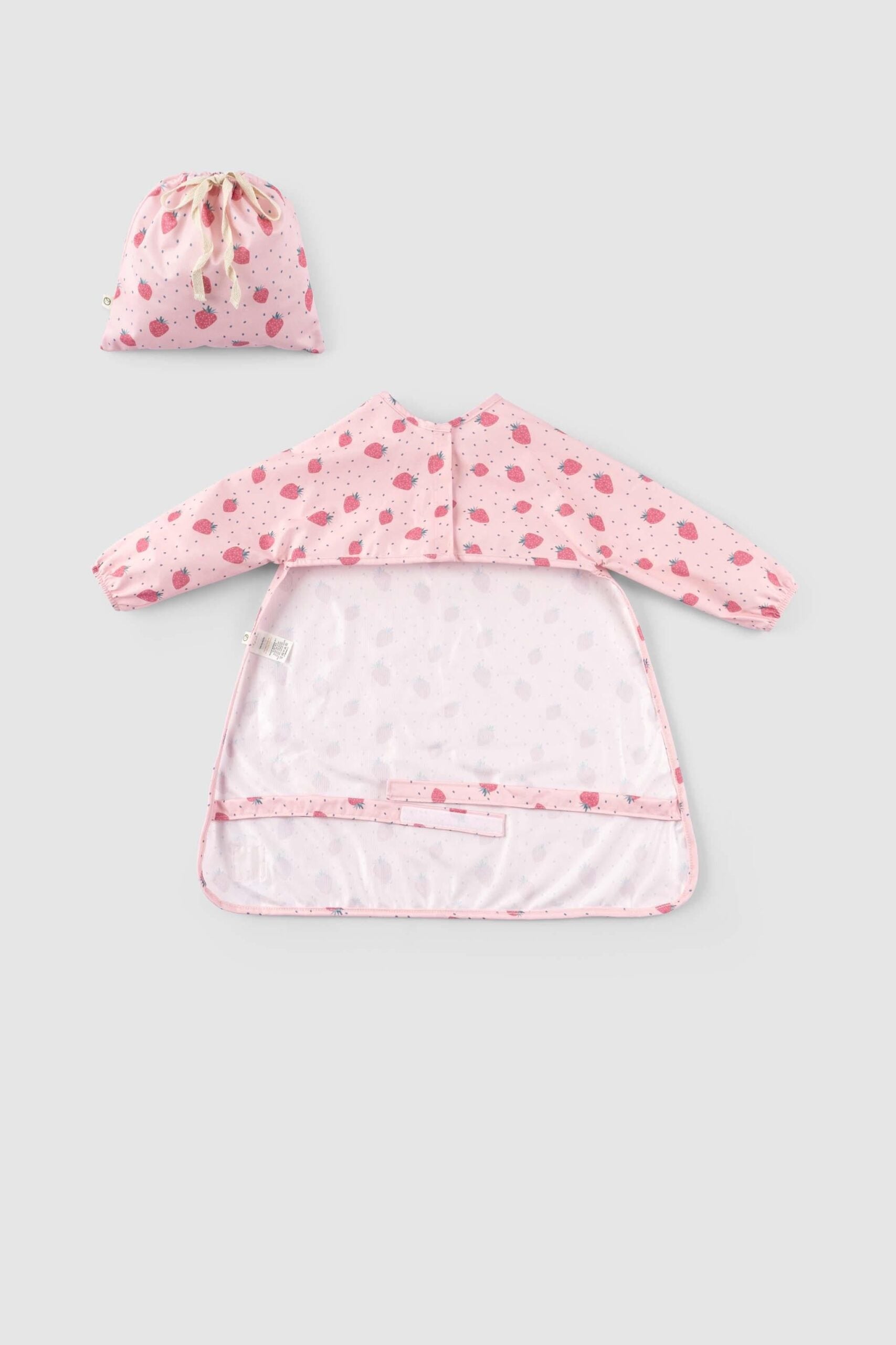 Liquid Proof Smock for BLW - Strawberry Pattern | Mess-Free