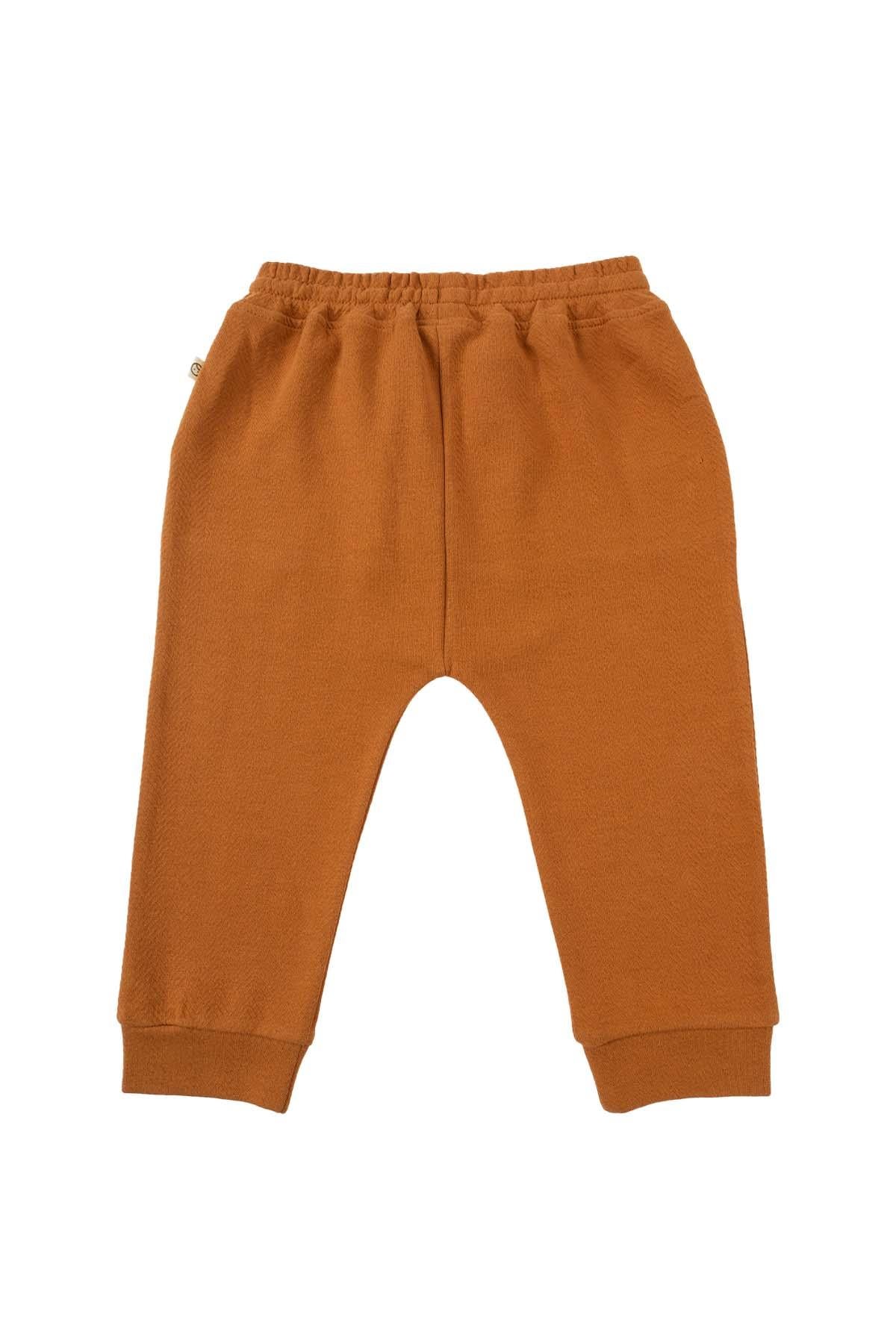 Organic Cotton Kangaroo Pocket Baggy Pants - Copper | Sustainable Style