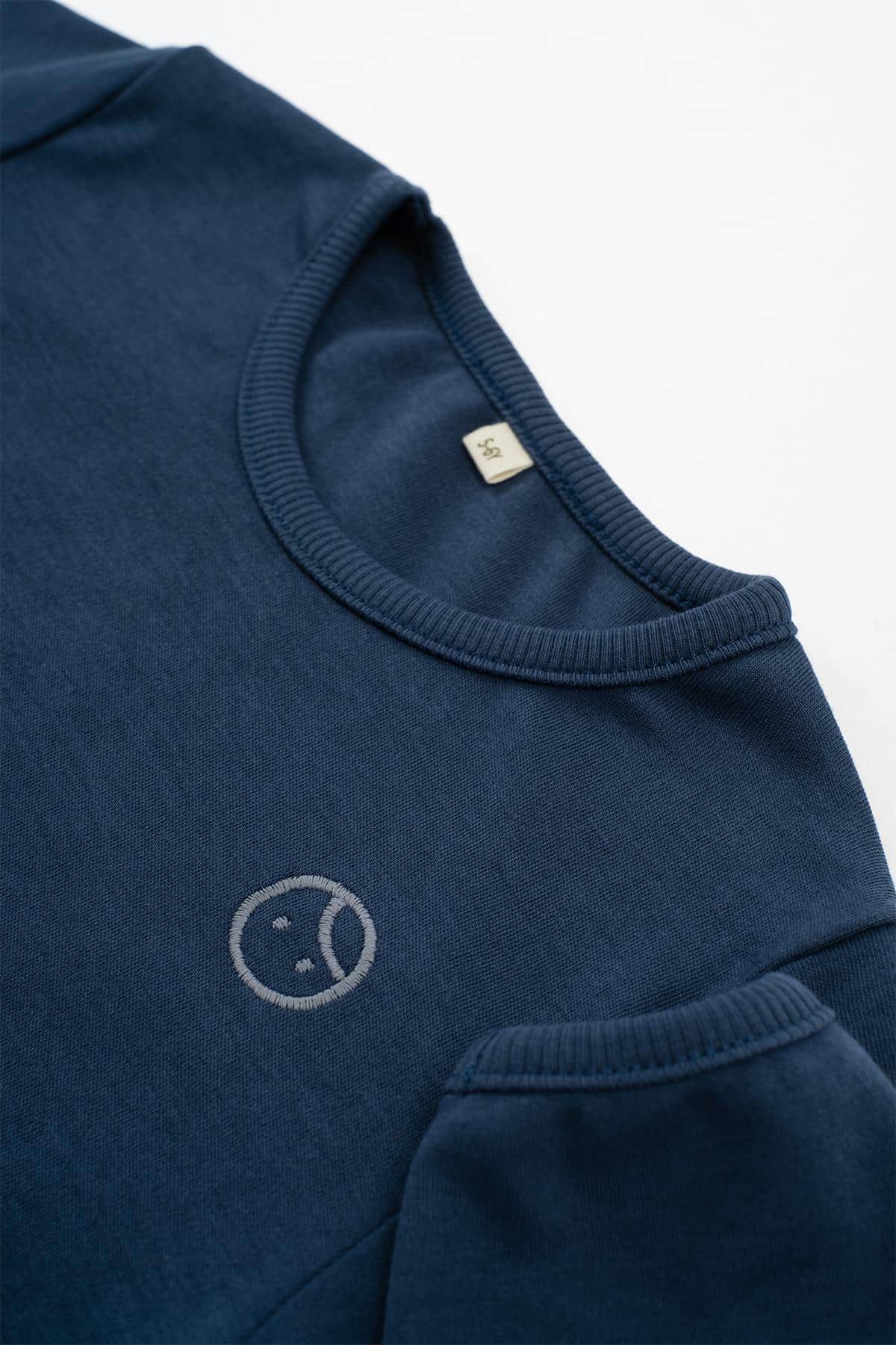 Navy Blue Organic Cotton Sweatshirt for Kids - Soft & Eco-Friendly