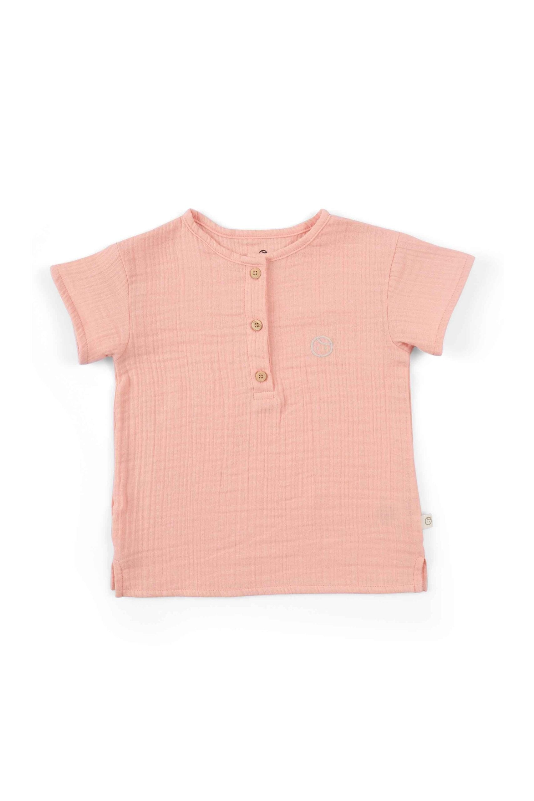 Organic Cotton Muslin T-Shirt in Pink | Breathable Comfort for Kids