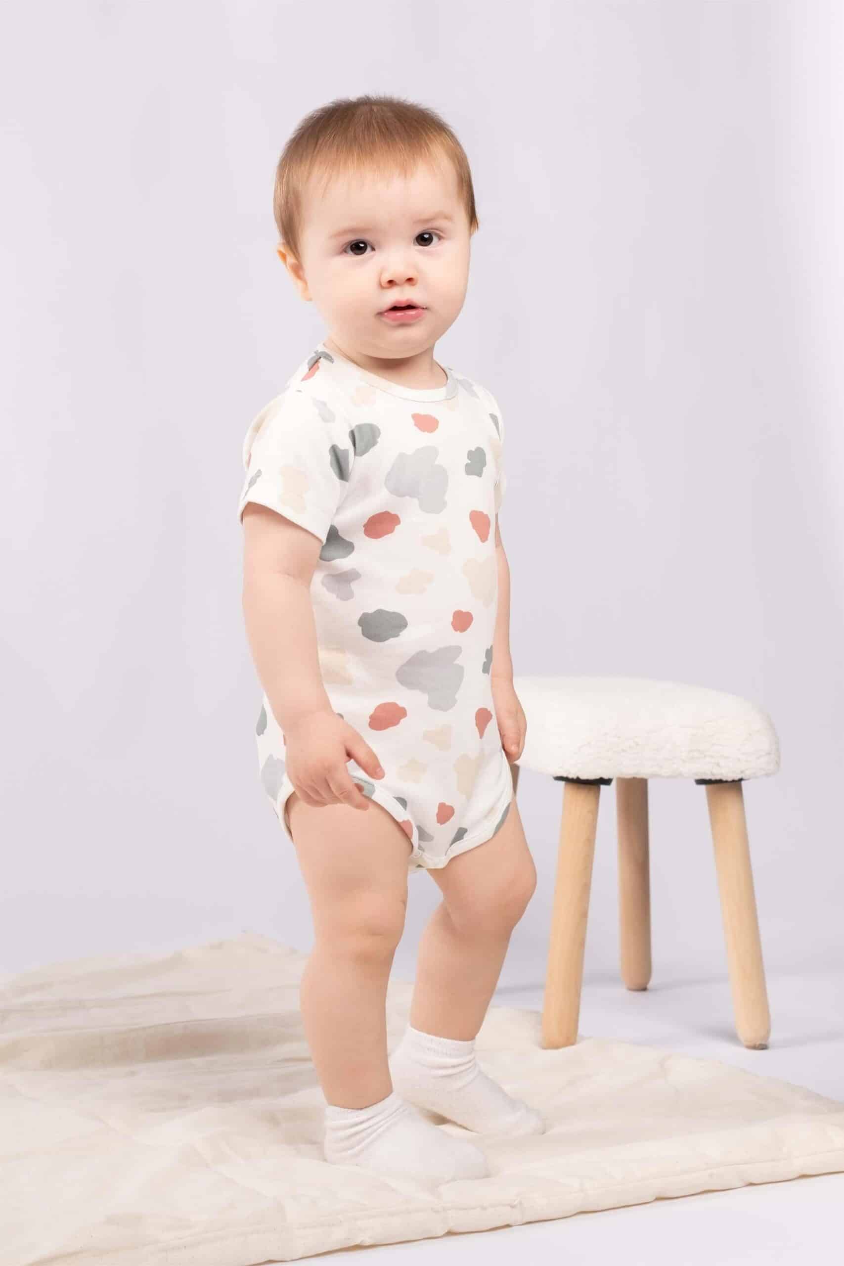 Animal Pattern Organic Cotton Short Sleeve Bodysuit Set (2 pcs) for Babies