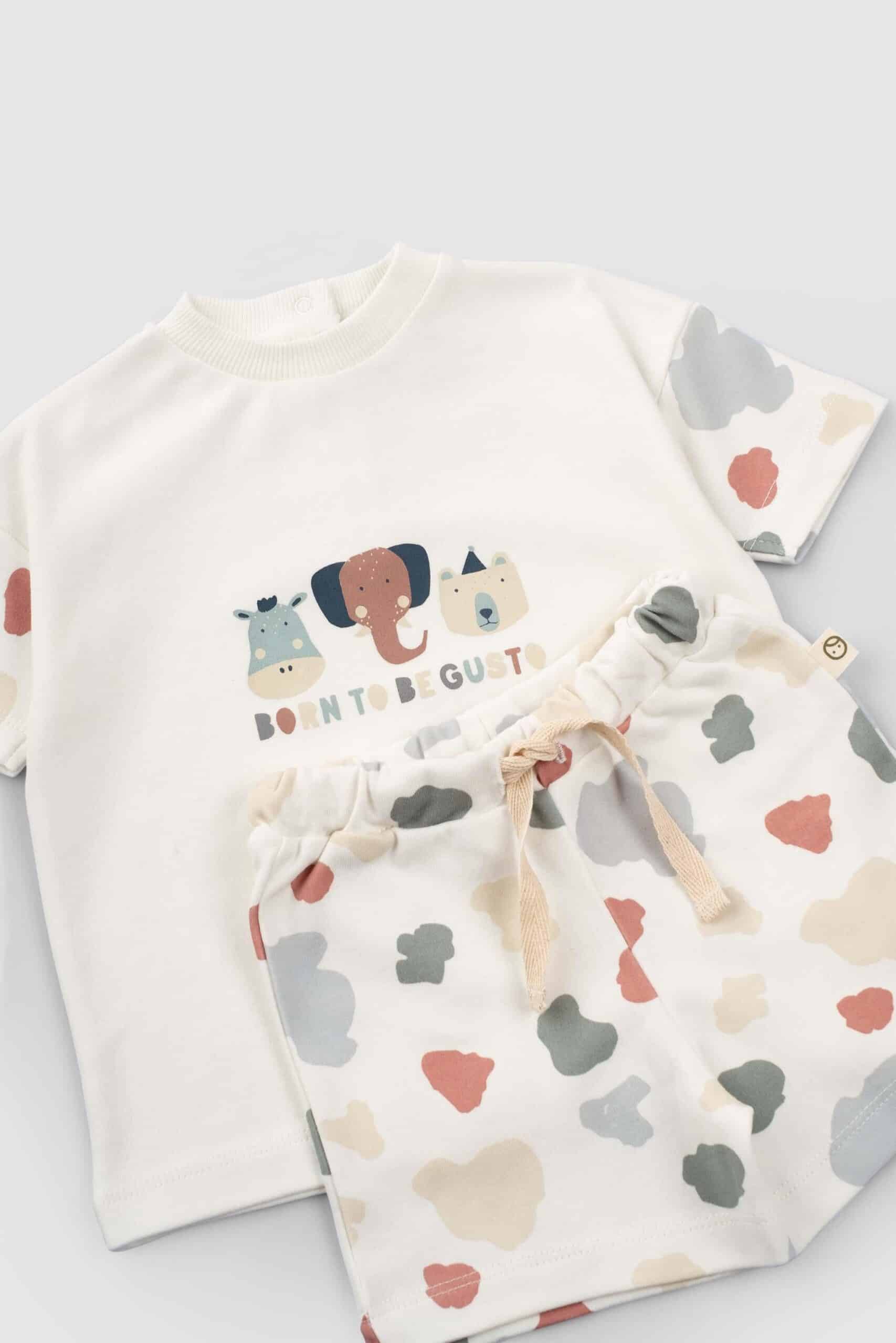 Organic Cotton Baby Short Set - Animal Pattern | Soft & Eco-Friendly Babywear