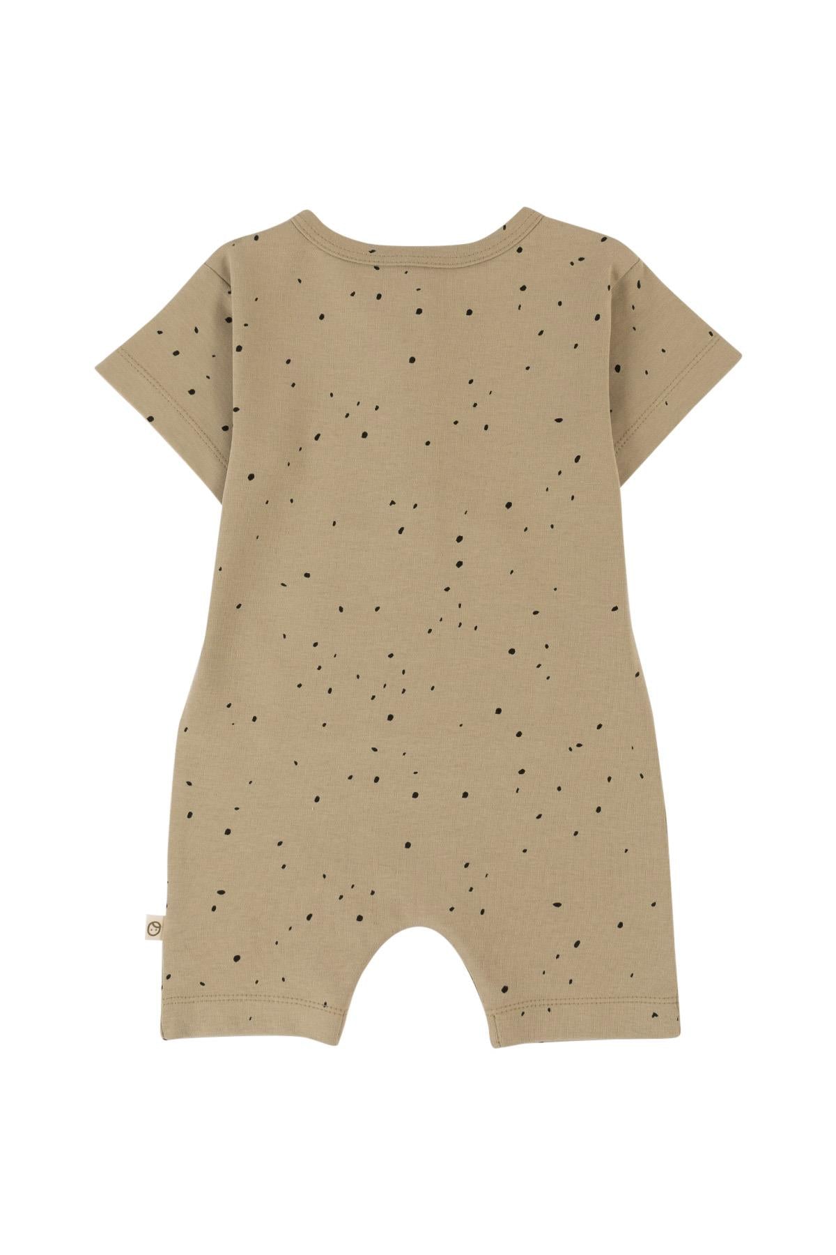 Organic Cotton Romper in Khaki Cosmos - Soft, Breathable