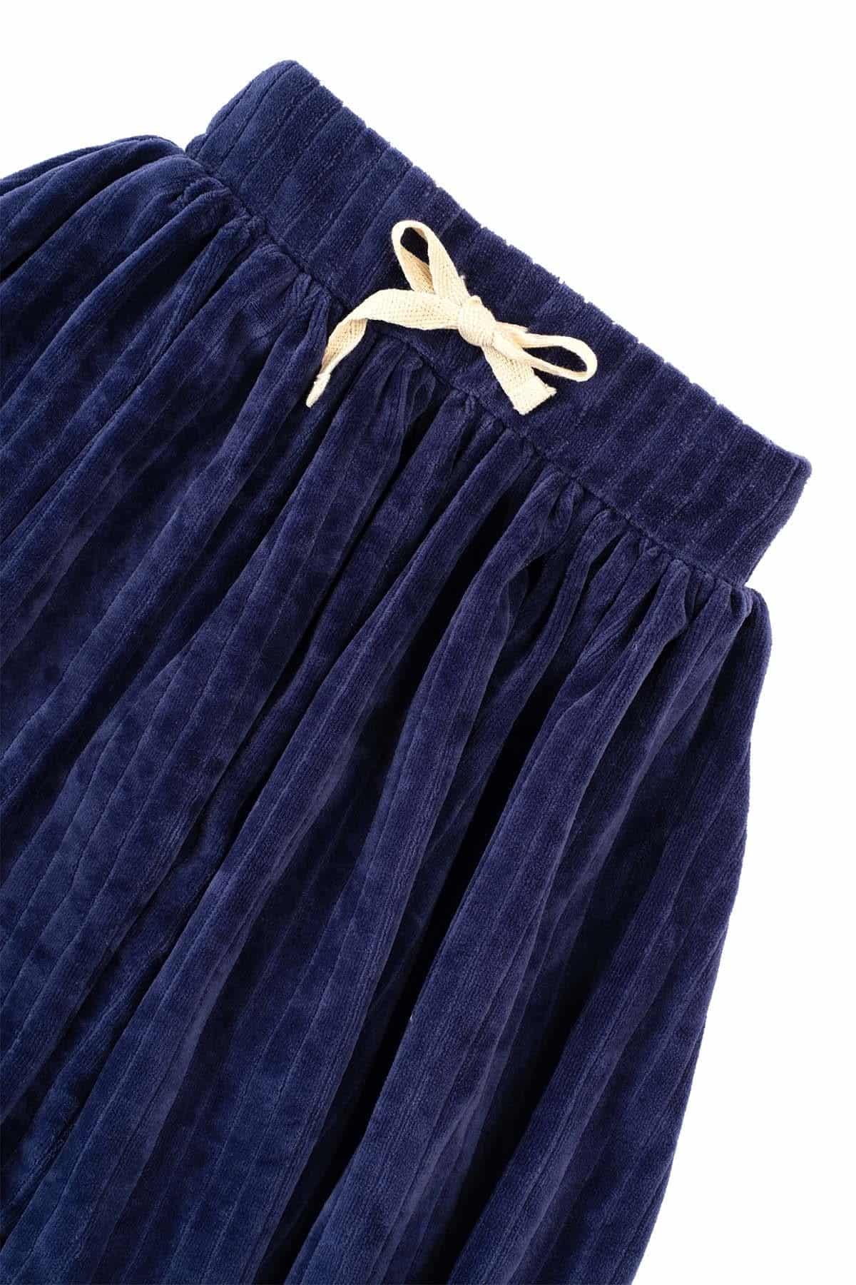 Navy Blue Velvet Mini Skirt for Girls | Elegant & Trendy Kids Wear