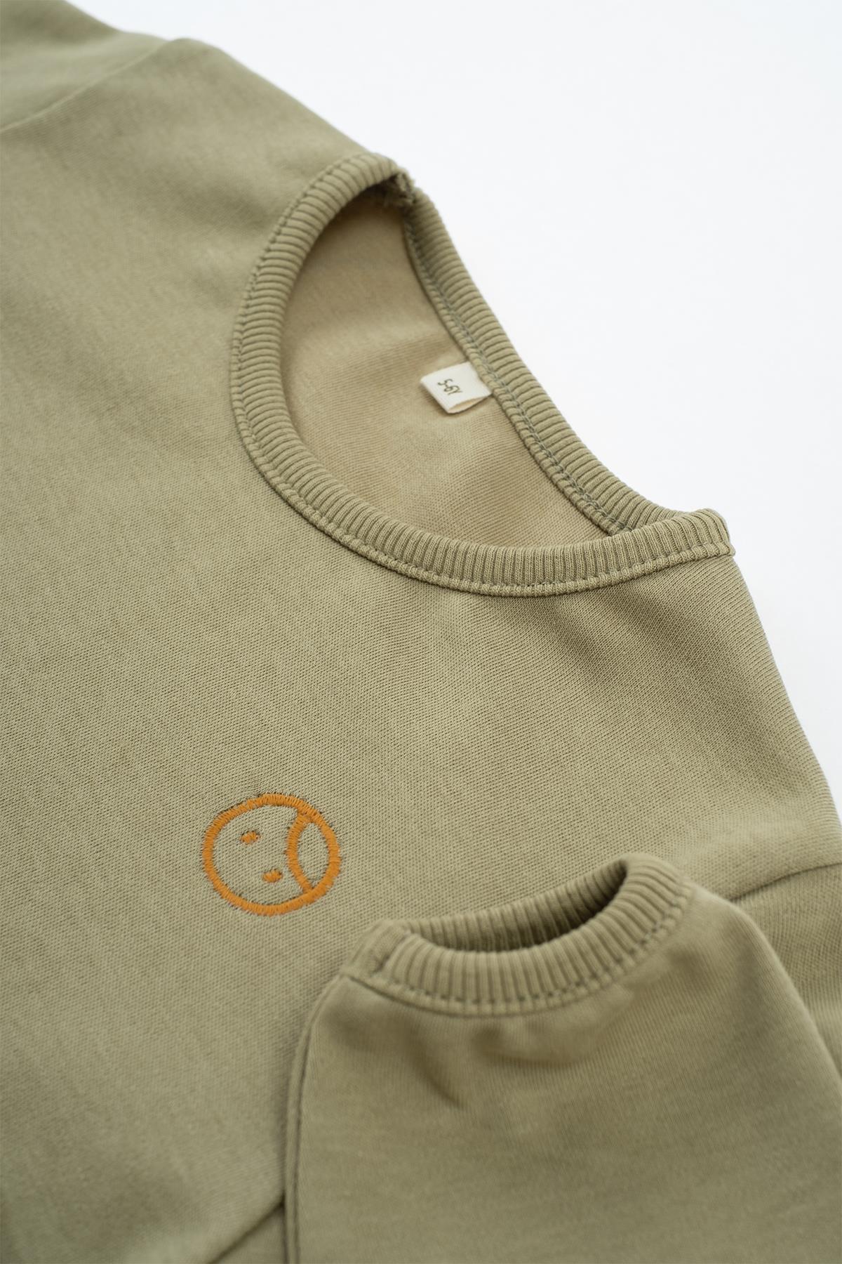 Khaki Organic Cotton Sweatshirt for Kids - Soft & Eco-Friendly