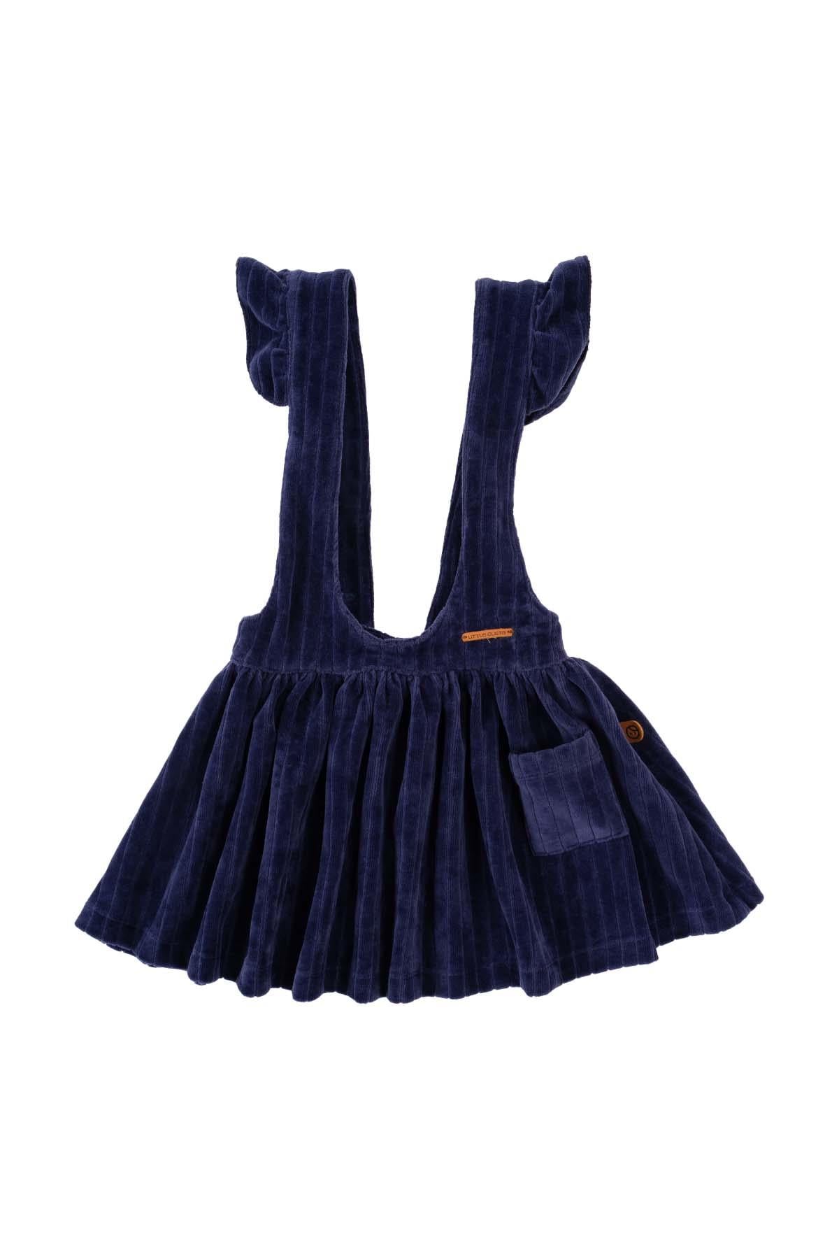 Navy Blue Velvet Gilet Dress for Girls | Luxurious & Comfortable