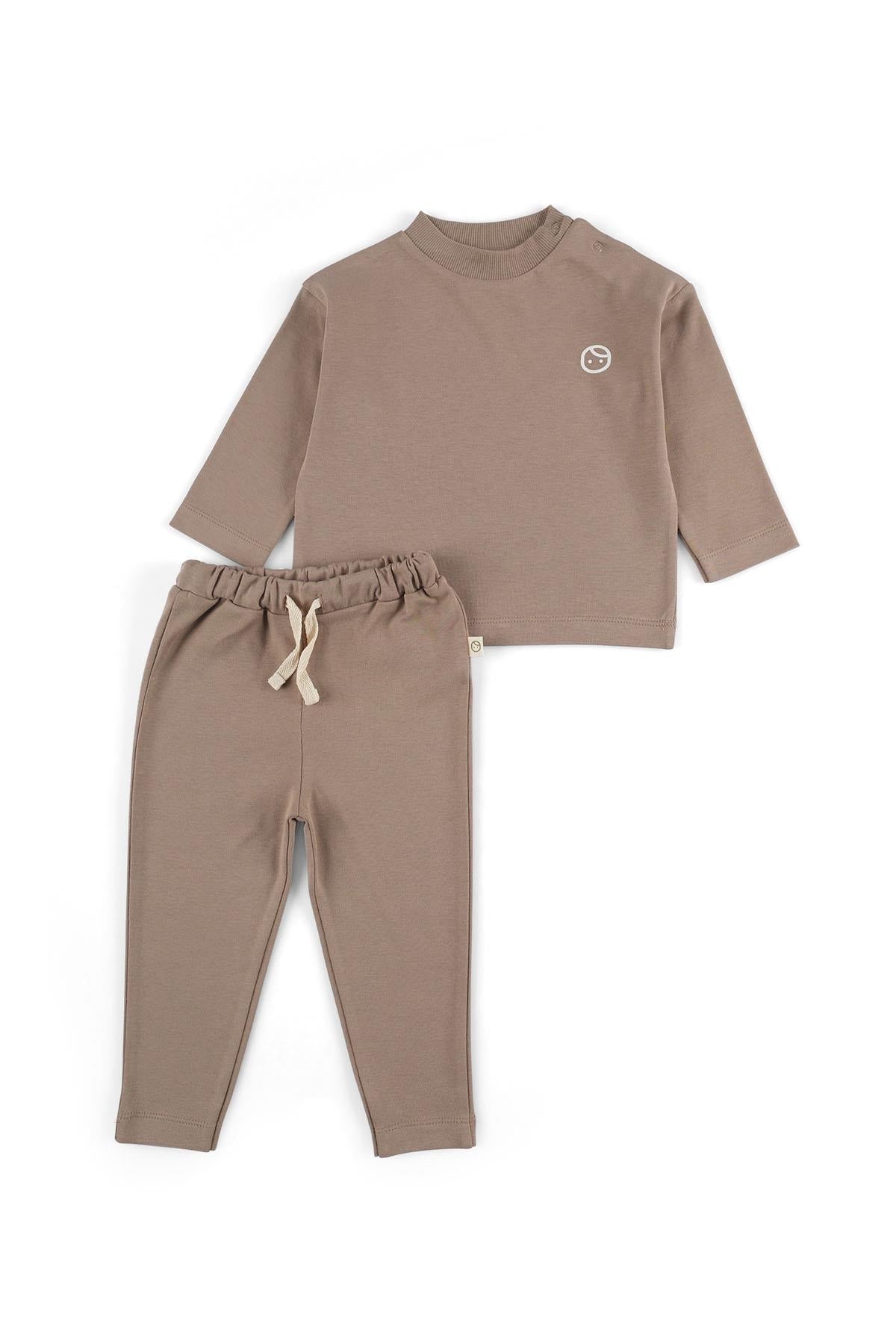 Organic Cotton Pyjama Set - Brown