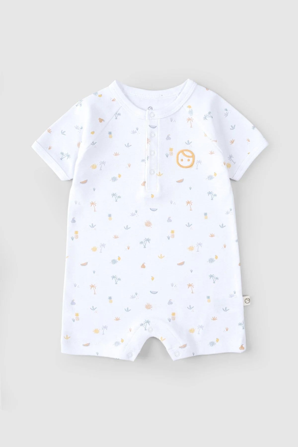 Organic Cotton Short Sleeve Baby Romper - Picnic