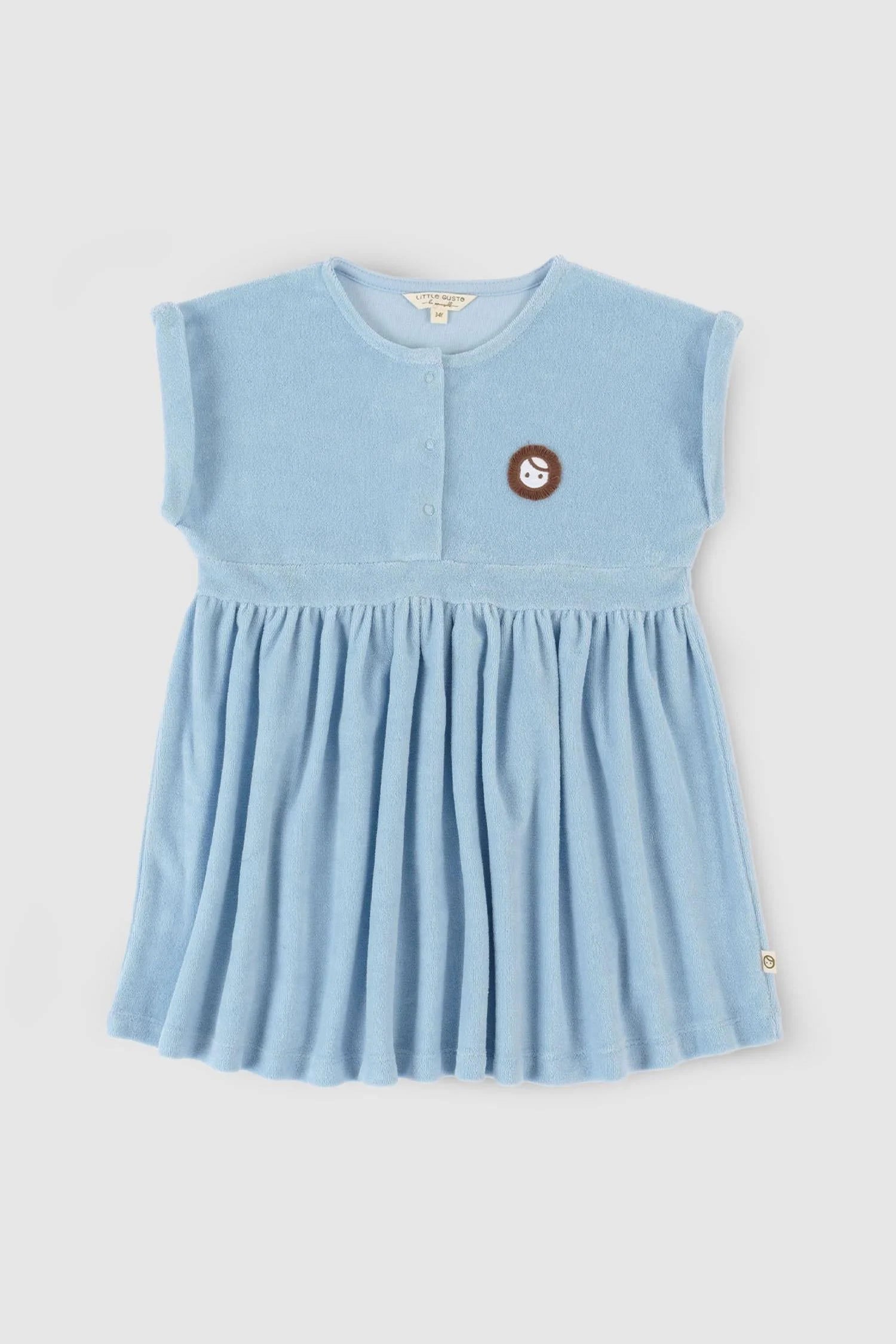 Organic Cotton Short Sleeve Beach Dress - Blue