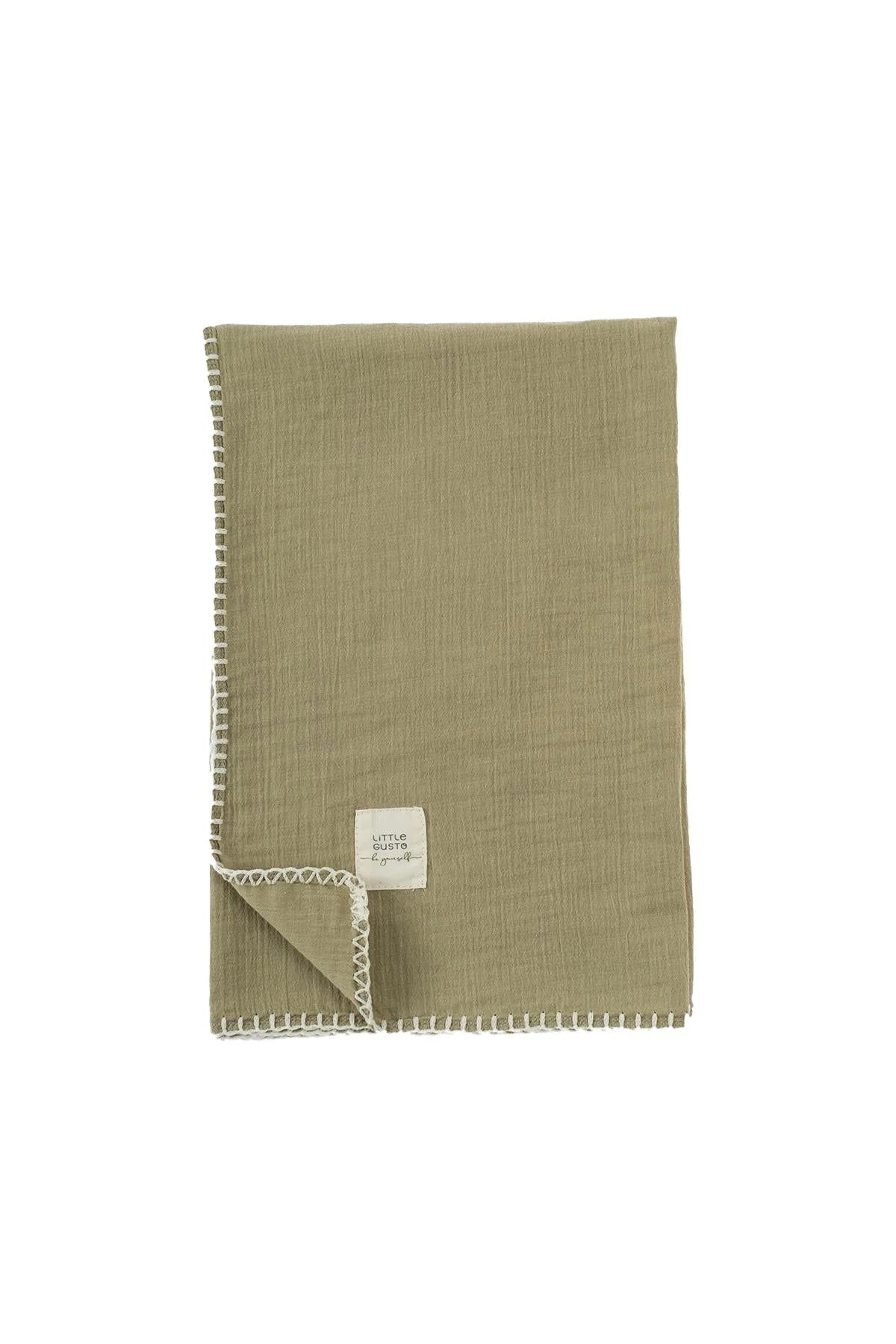 ORGANIC COTTON MUSLIN COVER 75X75 CM - KHAKI