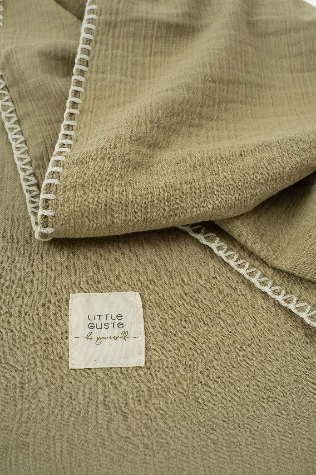 ORGANIC COTTON MUSLIN COVER 75X75 CM - KHAKI