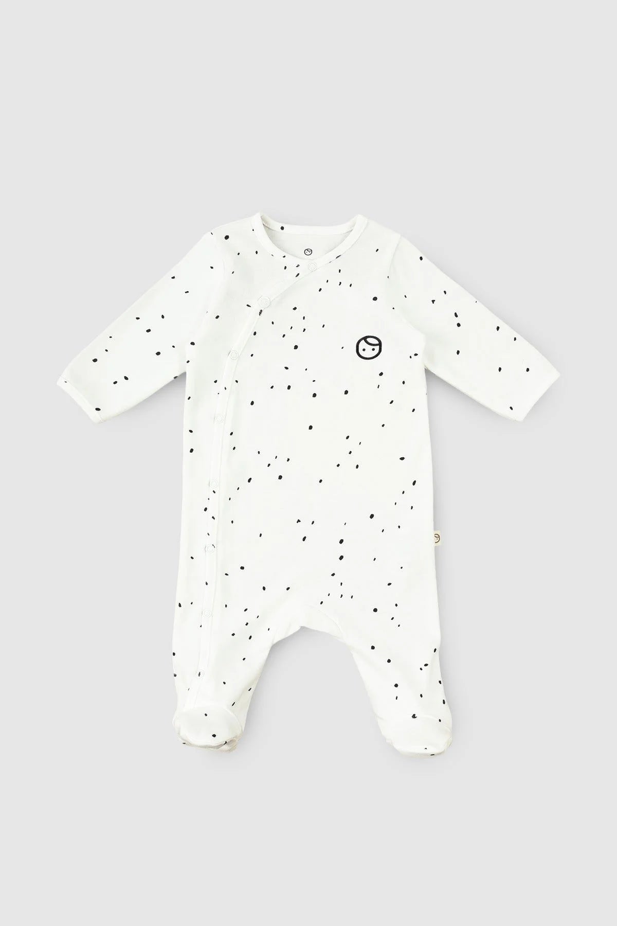 Organic Cotton Onesie with Booties - White Cosmos