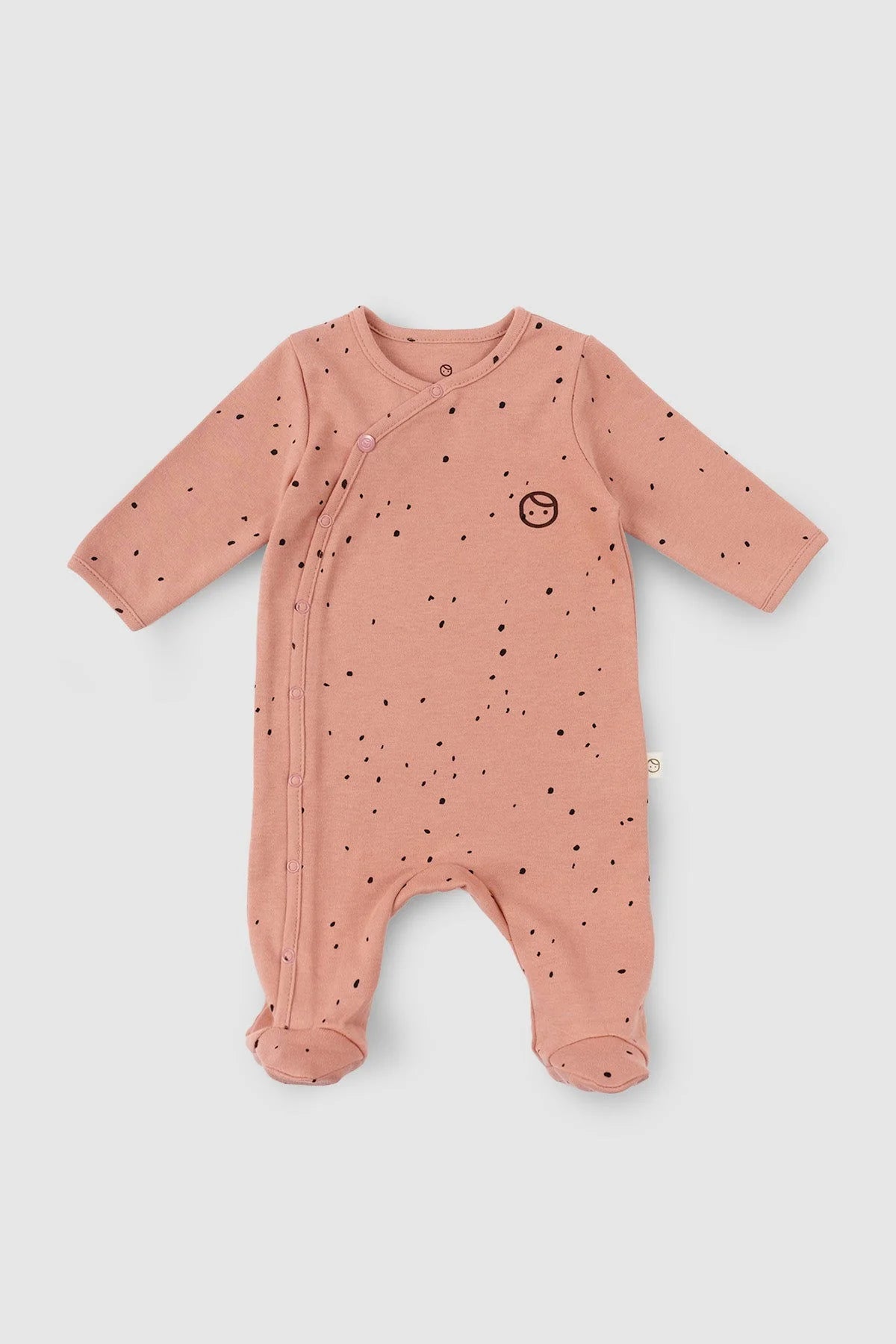 Organic Cotton Onesie with Booties - Pink Cosmos