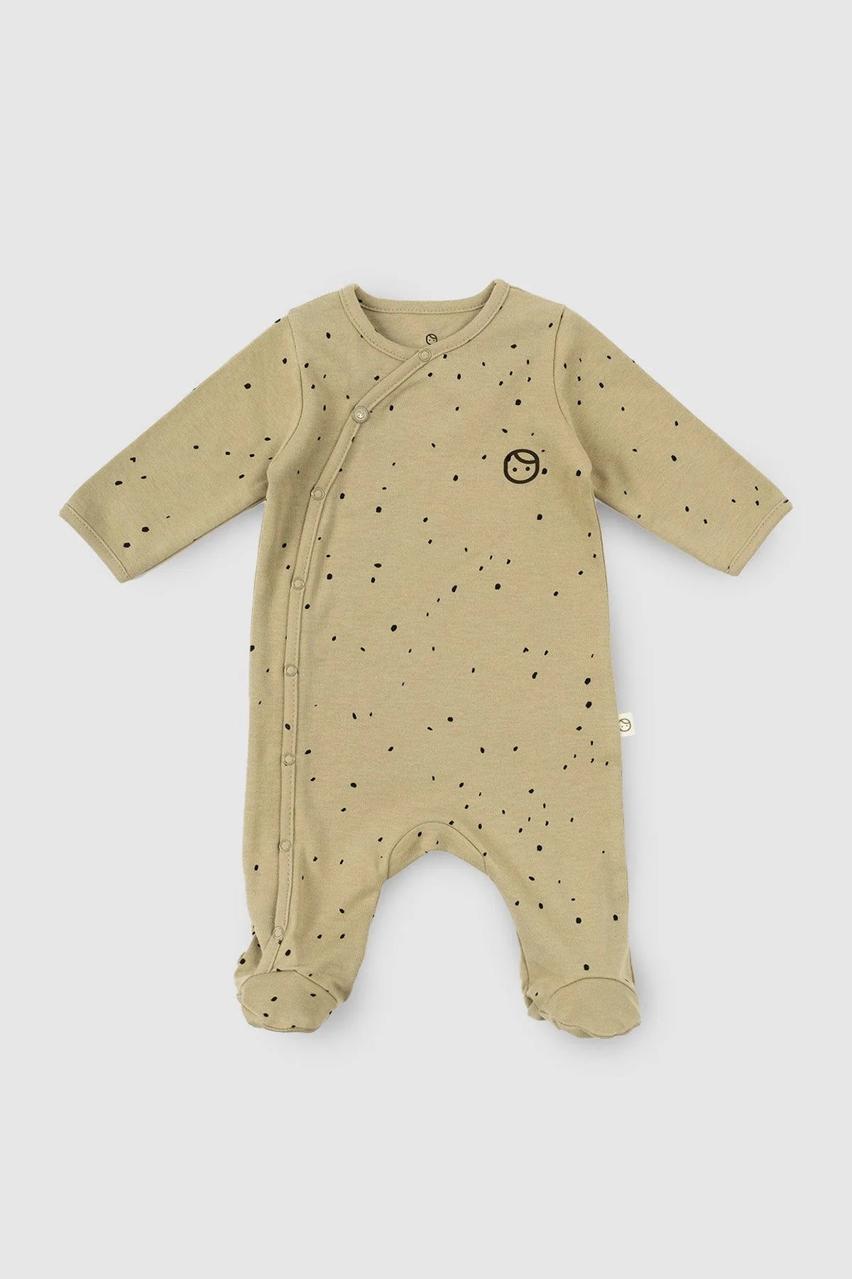 Organic Cotton Onesie with Booties - Khaki Cosmos