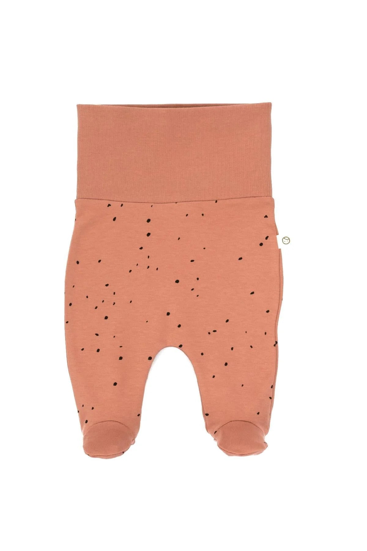 Organic Cotton High Waist Pants with Booties Newborn - Pink Cosmos