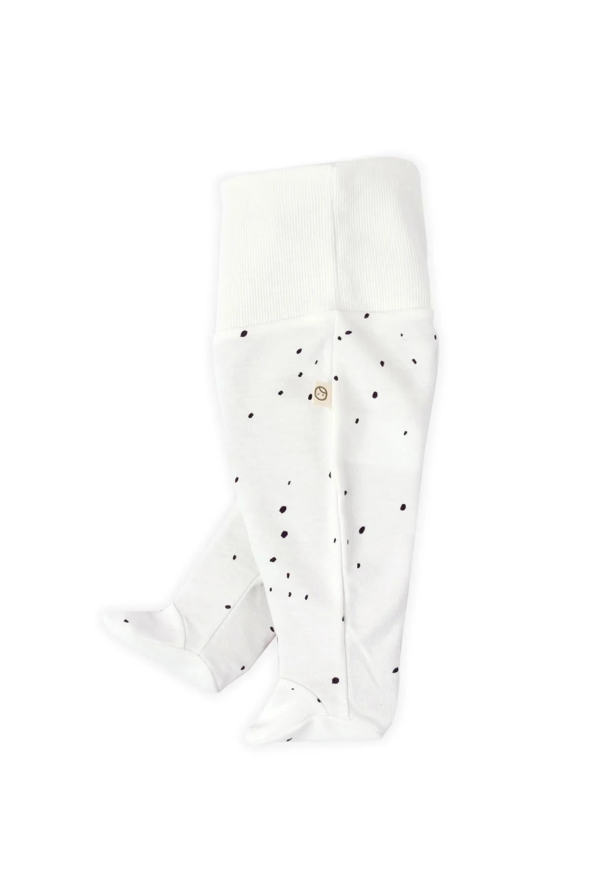 Organic Cotton High Waist Pants with Booties Newborn - White Cosmos