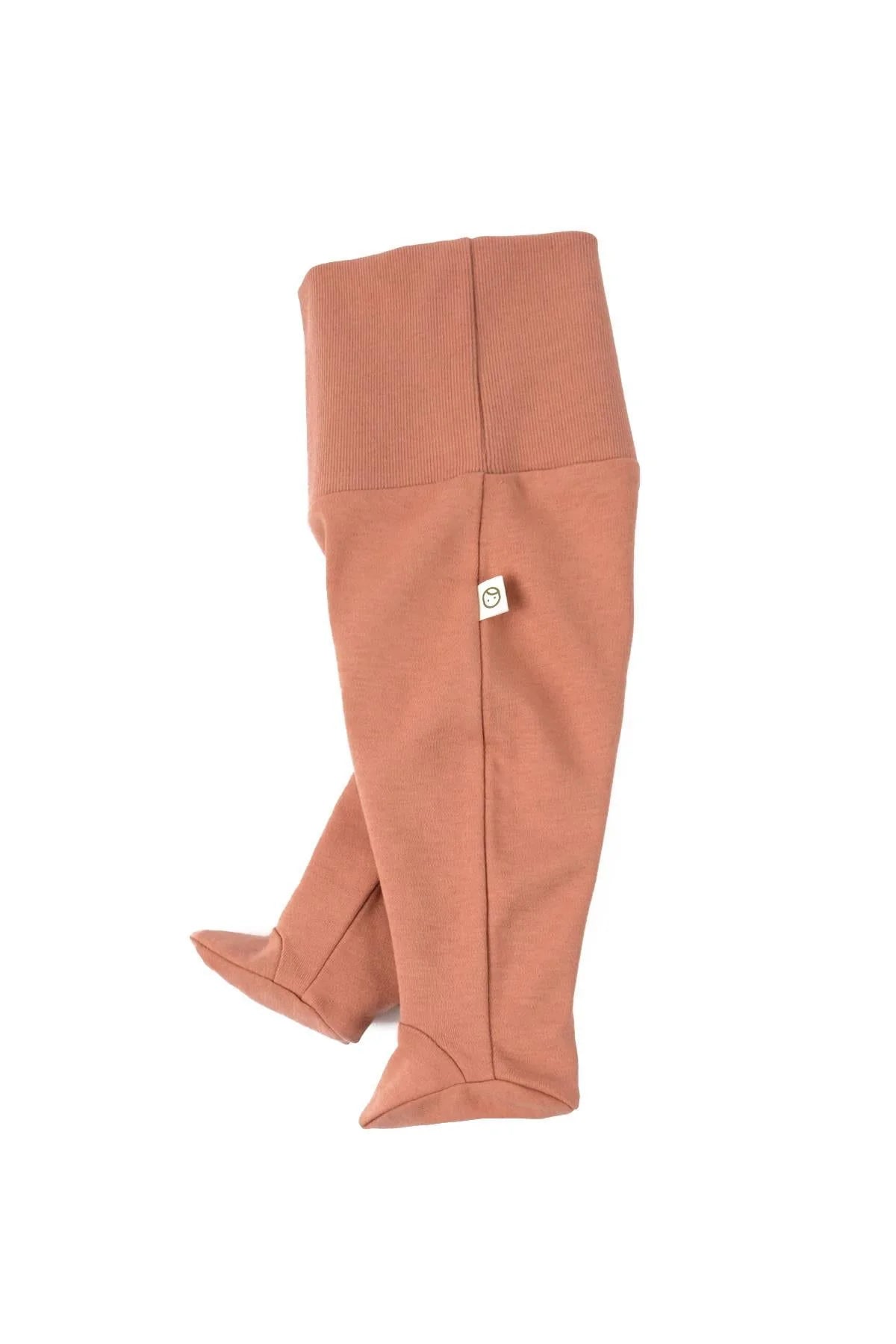 Organic Cotton High Waist Pants with Booties Newborn - Pink