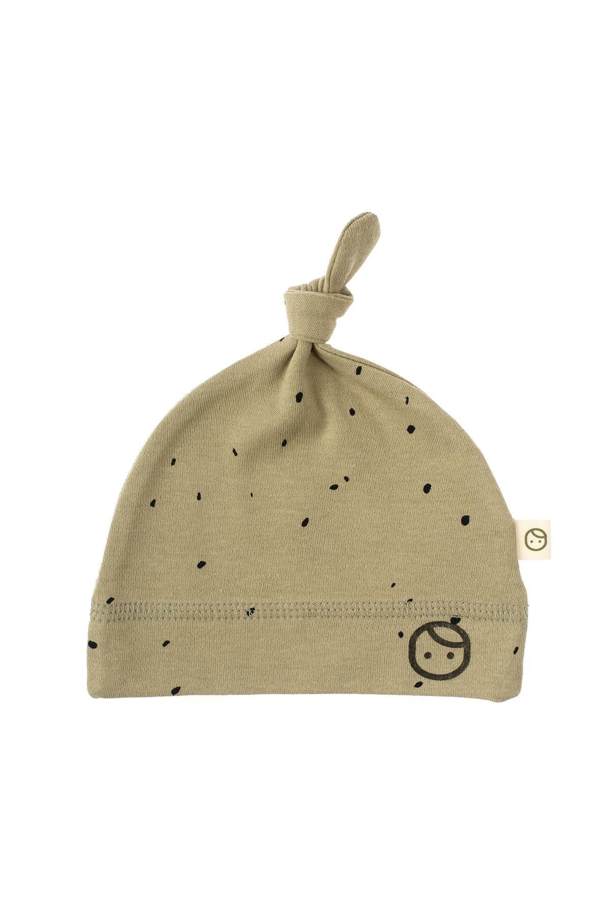 Organic Cotton Newborn Baby Hospital Hat - Khaki Cosmos