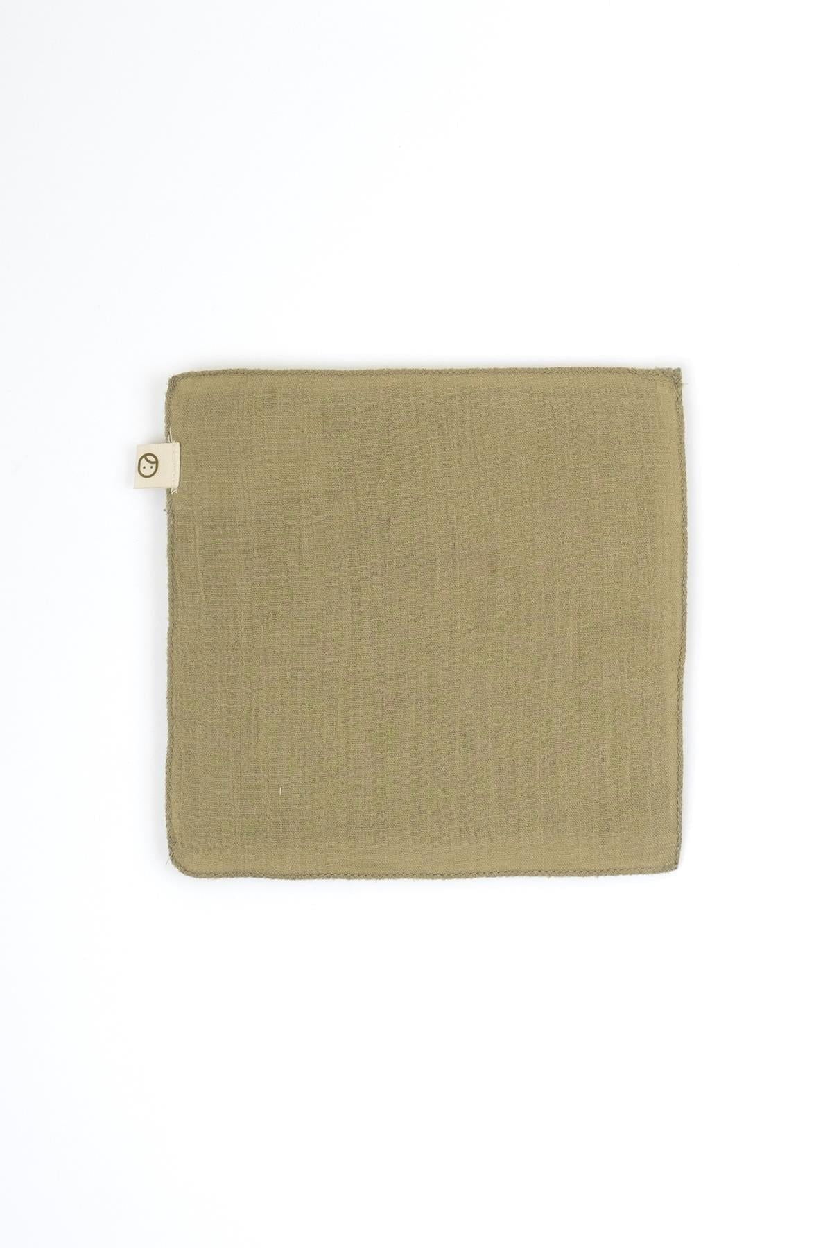 Muslin Face Cloth - Khaki (3 Pcs)