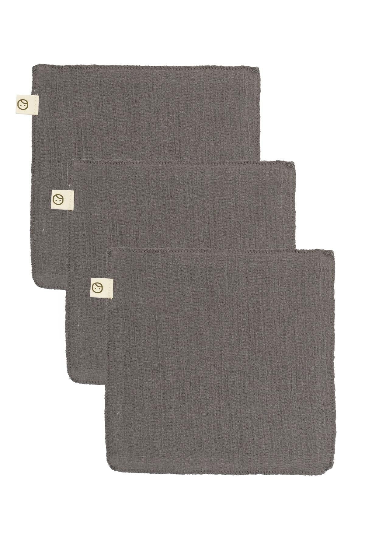 Muslin Face Cloth - Gray (3 Pcs)