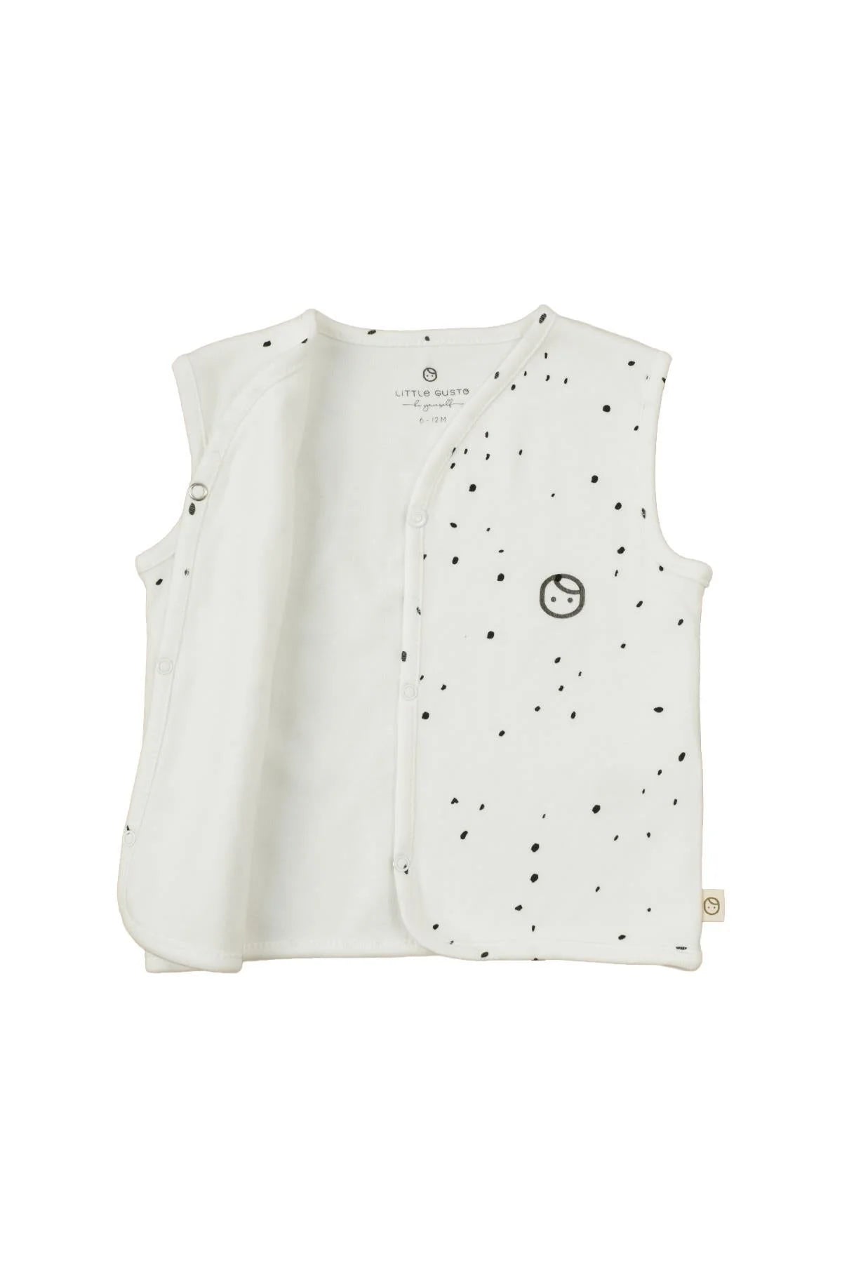 Organic Cotton Double Sided Vest - White Cosmos