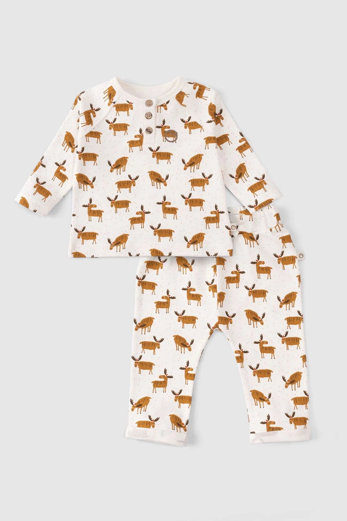 Organic Cotton Pyjama Set -  Deer Pattern