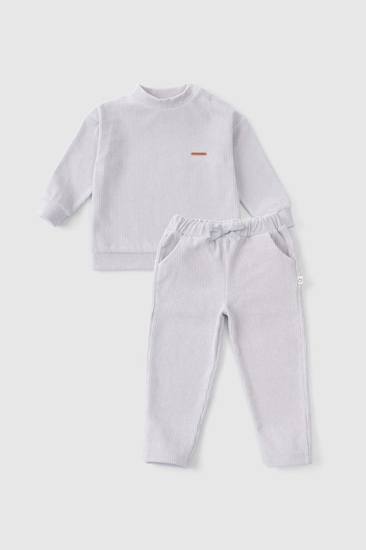 Velvet Tracksuit Set - Gray