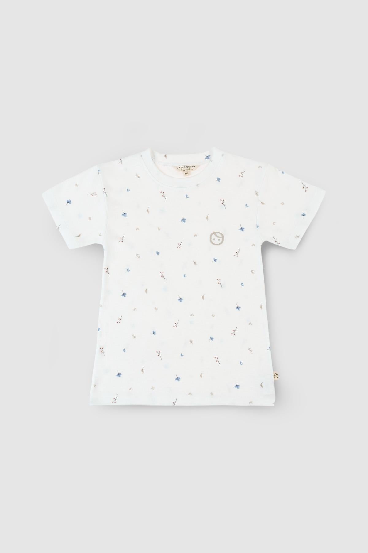 Organic Cotton T-Shirt with White Flowers - Soft & Eco-Friendly