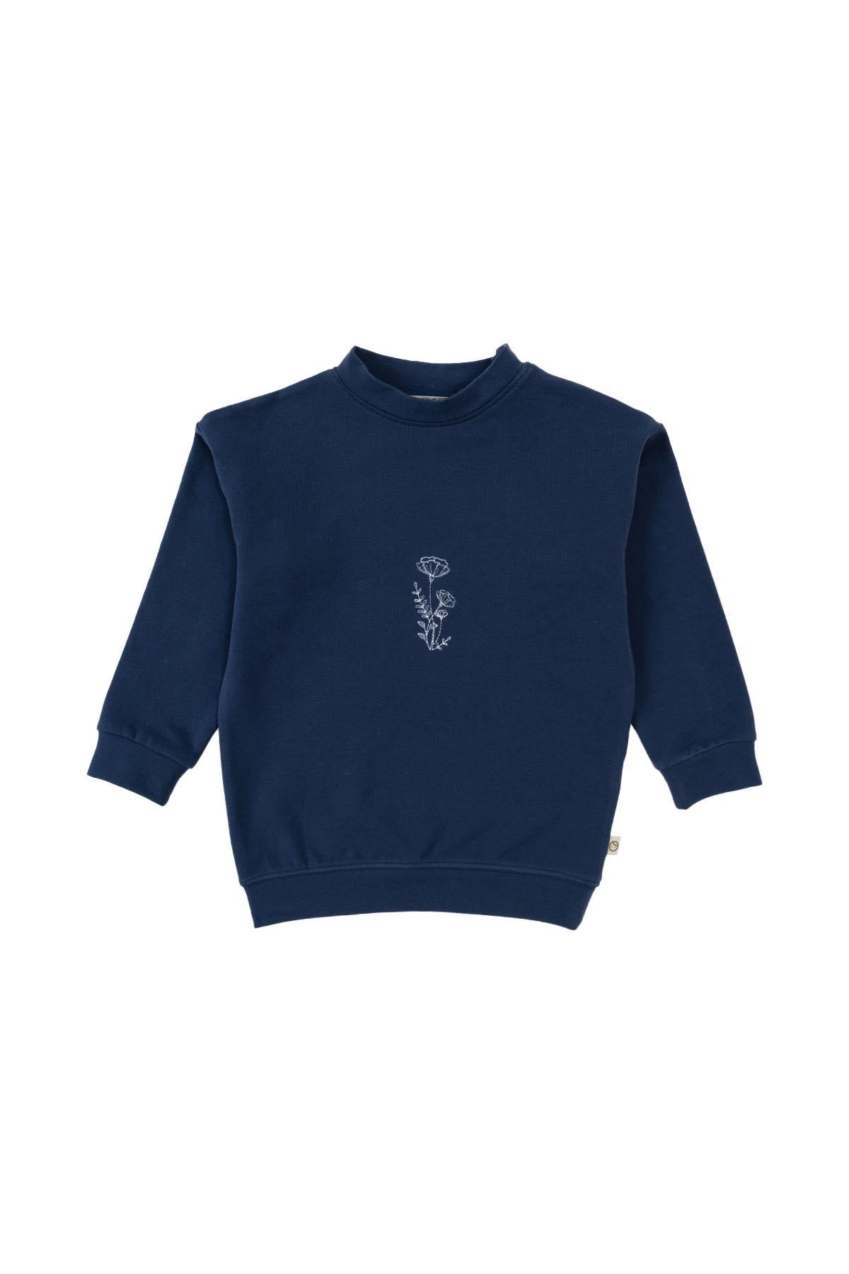 Navy Leaf Pattern Organic Cotton Tracksuit Set for Kids - Soft & Cozy