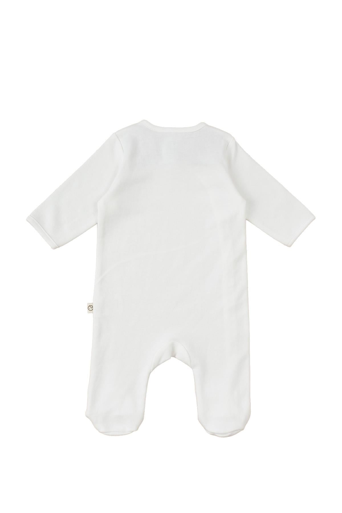 Organic Cotton Footed Onesie - White | Breathable