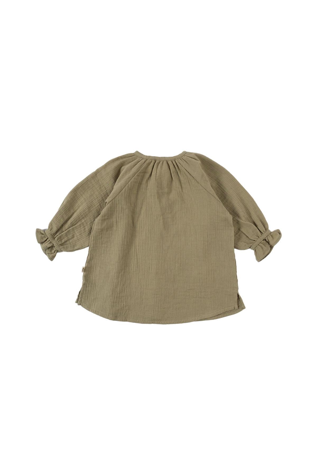 Organic Cotton Muslin Shirt - Khaki