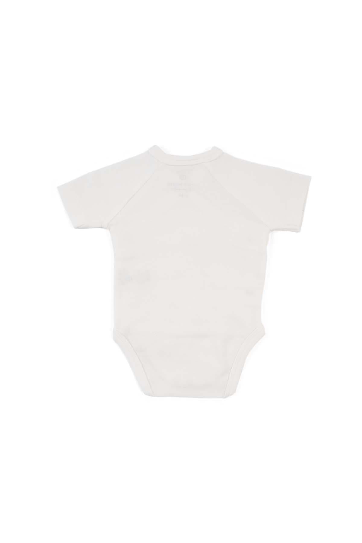 White Organic Cotton Kimono-Style Bodysuit for Kids - Side Snap Design