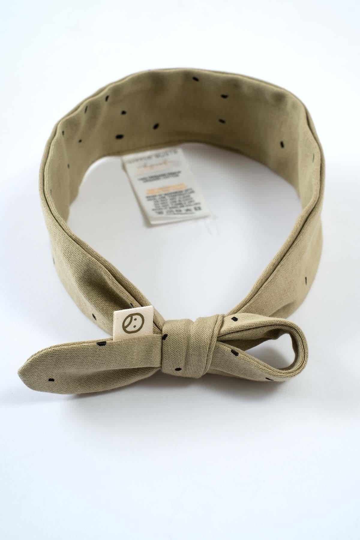 Organic Cotton Headband - Khaki Dots | Soft & Stylish