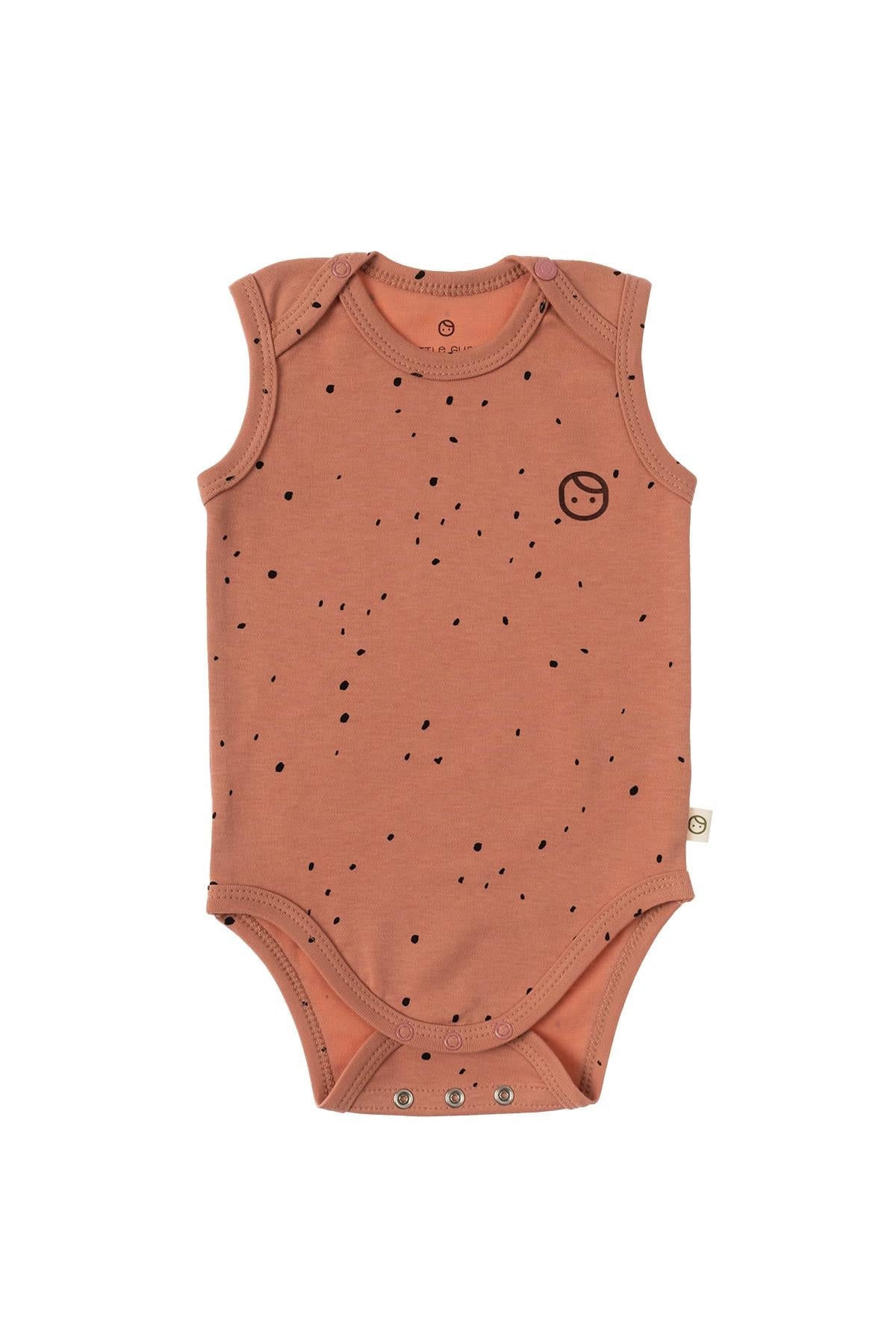 Pink Cosmos Organic Cotton Sleeveless Bodysuit - Soft & Gentle