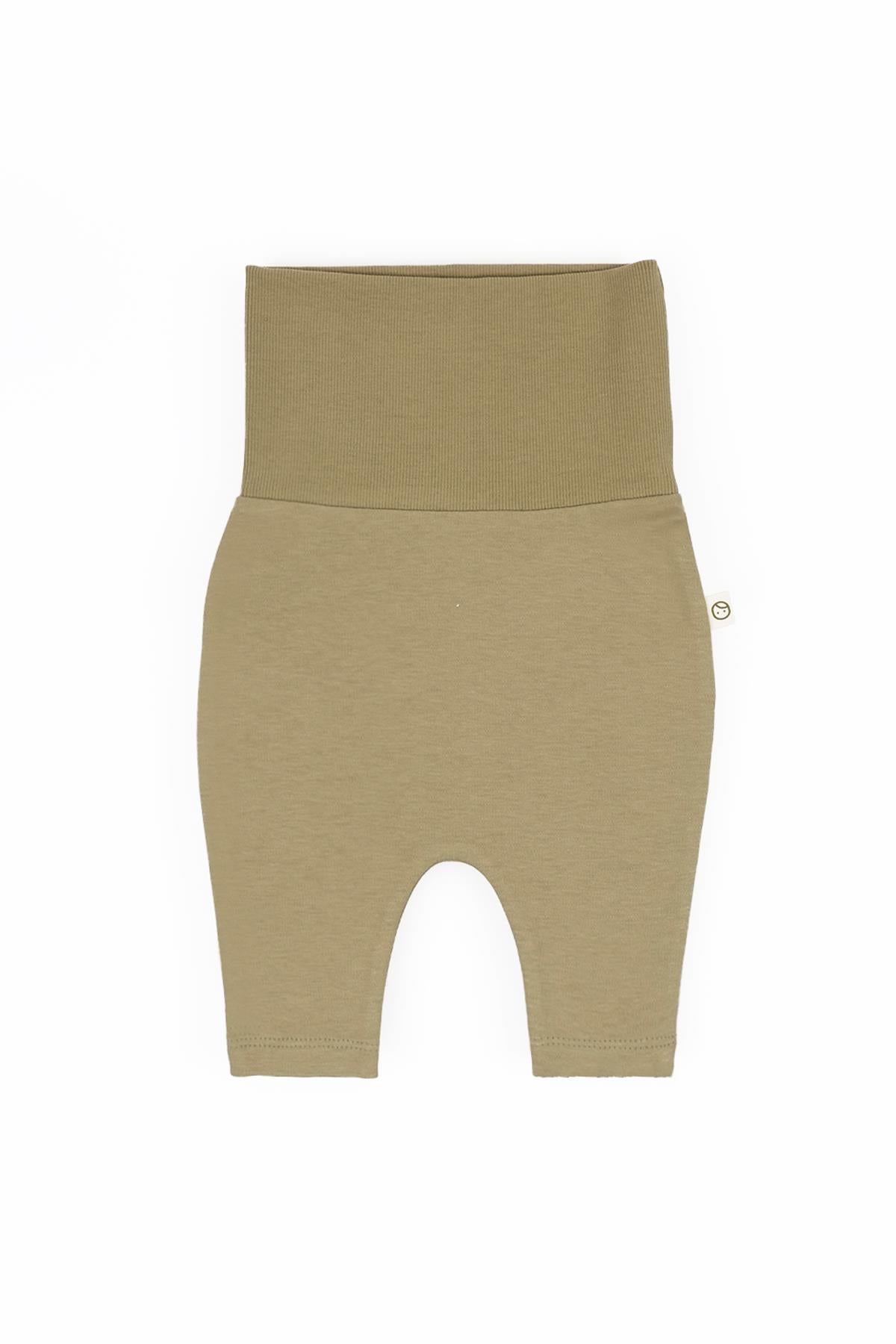 Organic Cotton High Waist Leggings - Khaki for Kids 