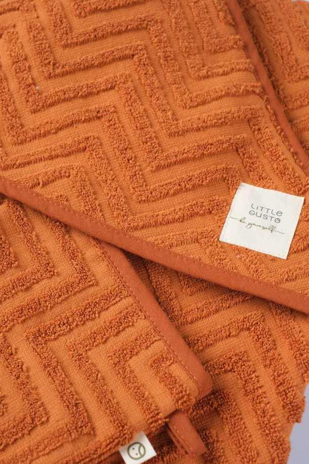 Organic Cotton Baby Towel and Pouch Set - Copper
