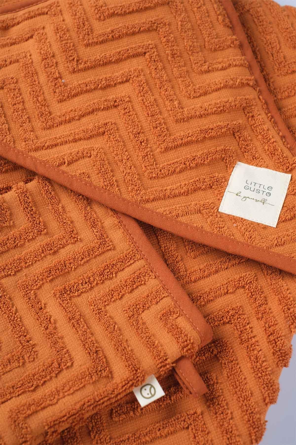 Organic Cotton Baby Towel and Pouch Set - Copper | Soft