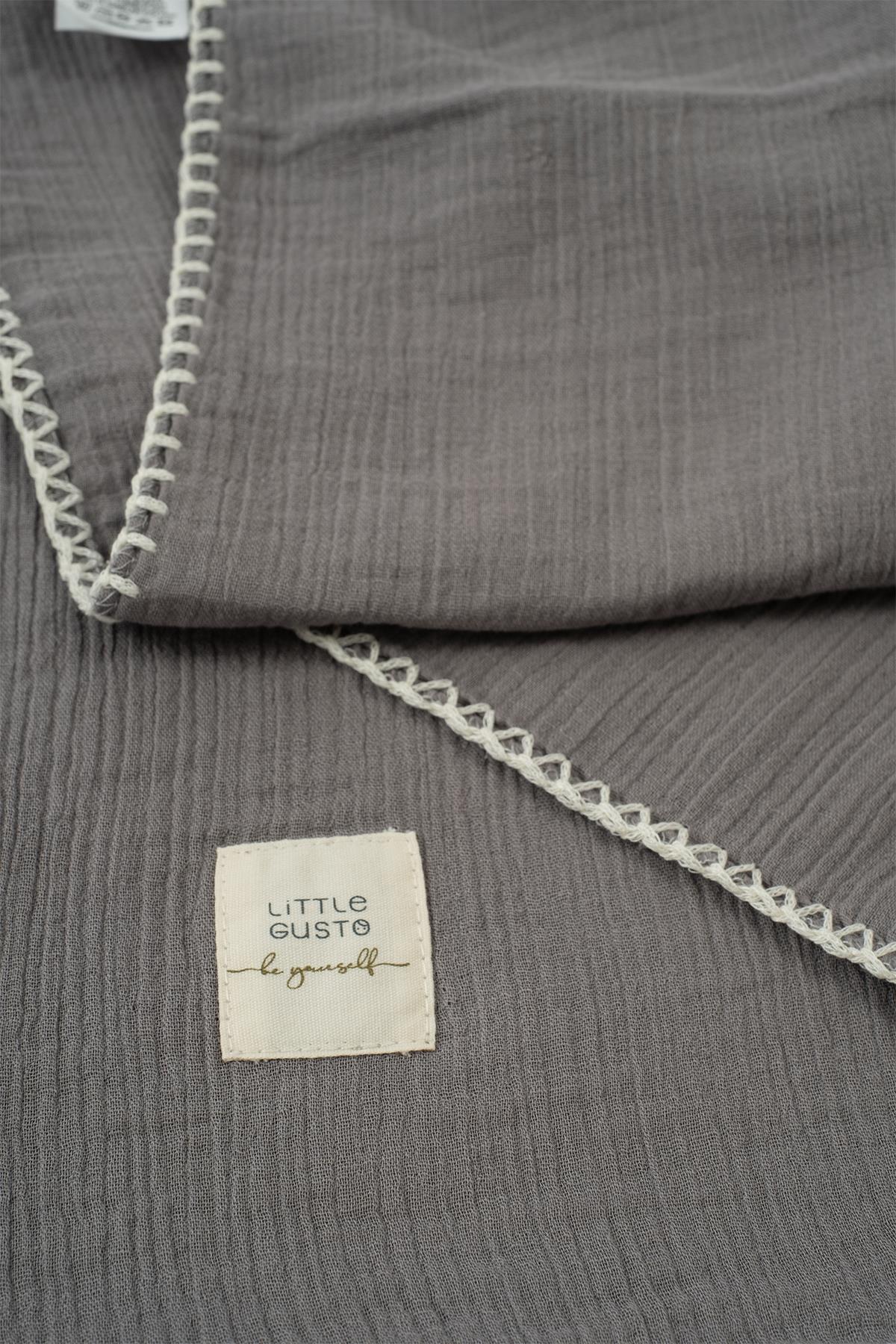 Organic Cotton Muslin Swaddle 120x120 cm - Grey | Ultra-Soft Baby Blanket