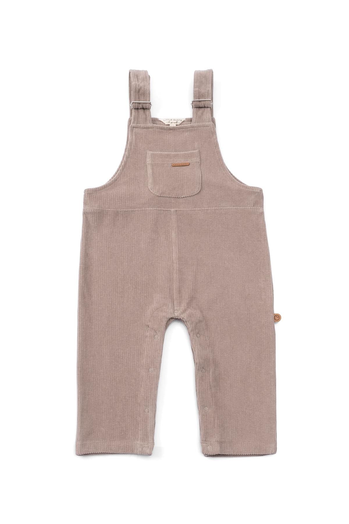 Brown Velvet Overall for Babies | Luxurious Comfort and Style