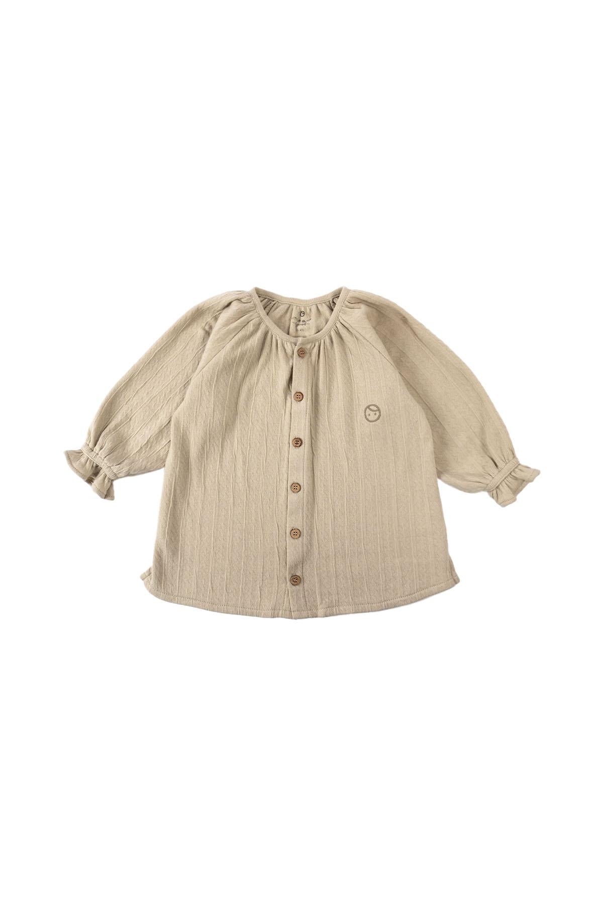 Organic Cotton Muslin Shirt for Kids in Beige - Soft and Comfortable